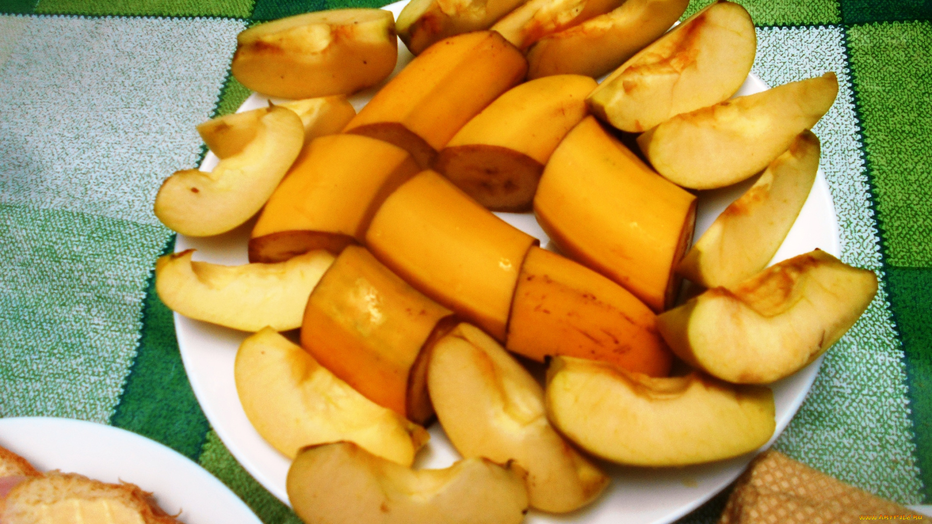 еда, бананы, яблоки