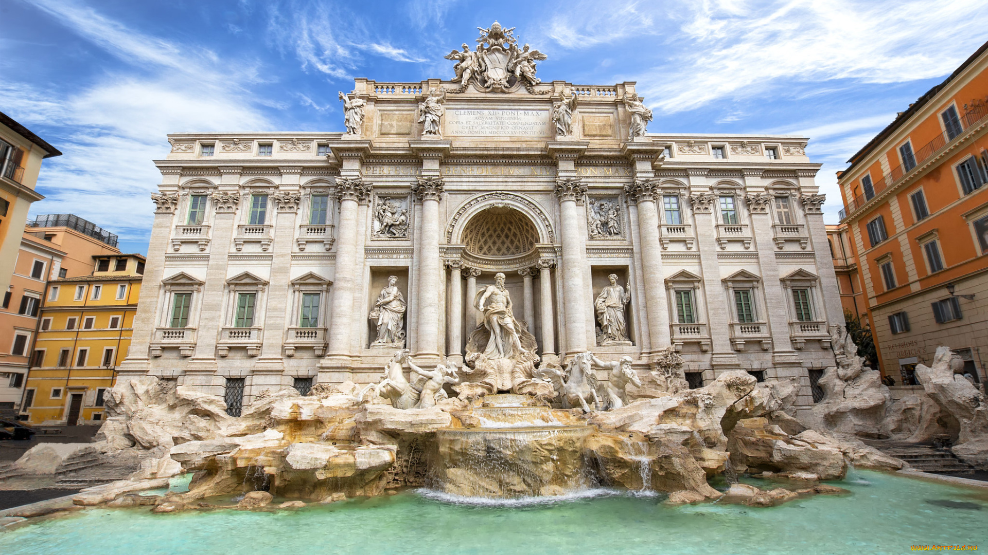 fontana, di, trevi, города, рим, , ватикан, , италия, простор