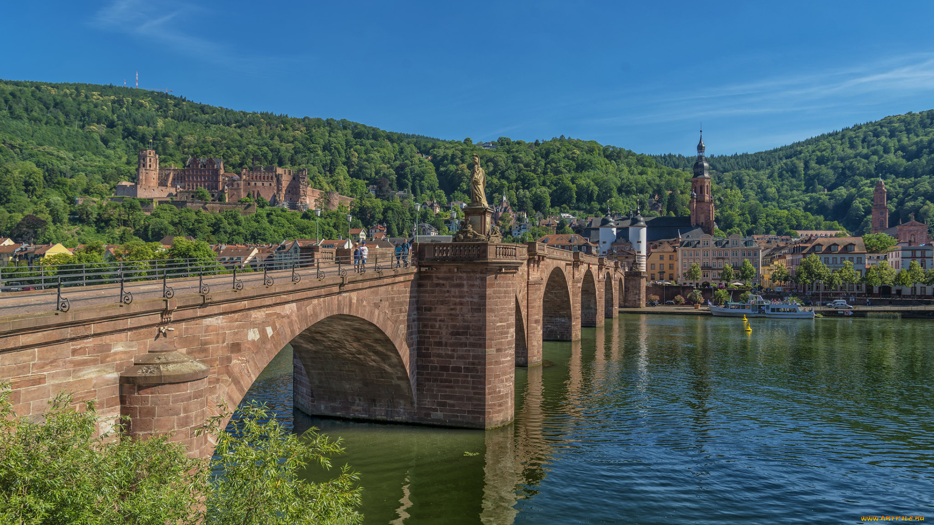 heidelberg, am, neckar, города, -, мосты, простор