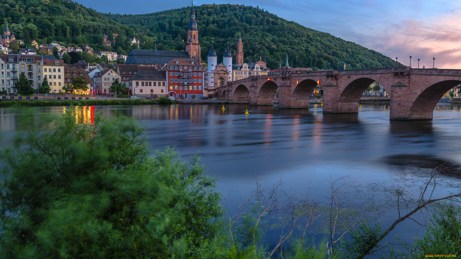 heidelberg, am, neckar, города, -, панорамы, простор