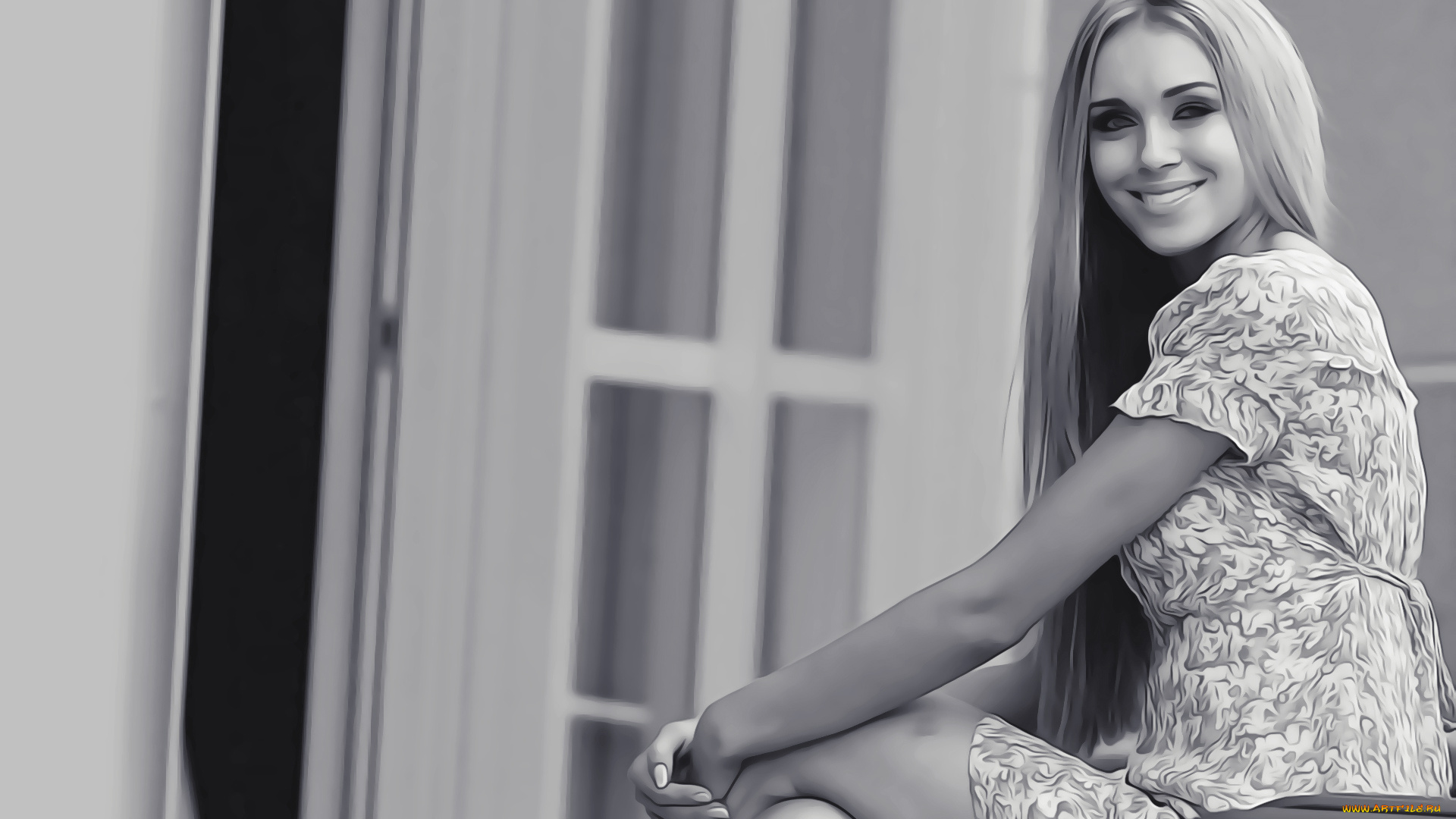 календари, компьютерный, дизайн, calendar, сидит, взгляд, девушка, улыбка, 2019, женщина