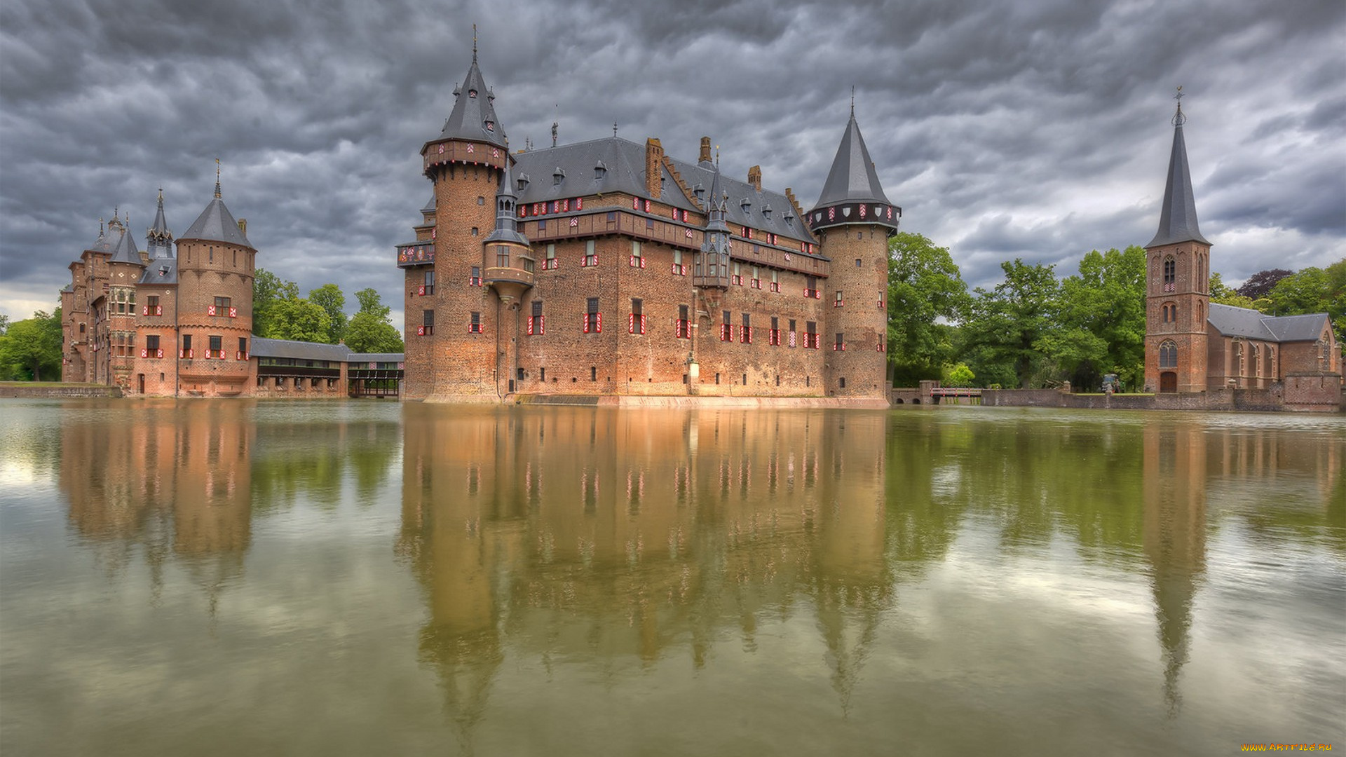 kasteel, de, haar, города, замки, нидерландов, простор