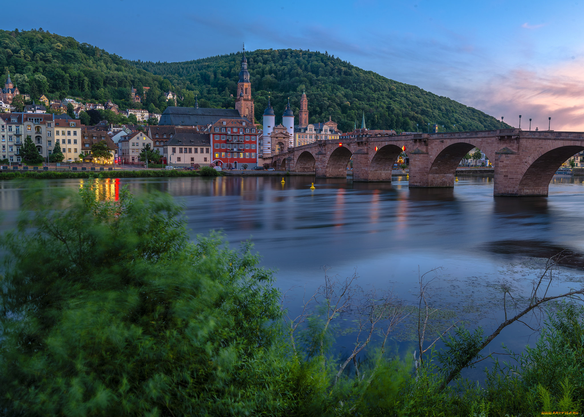 heidelberg, am, neckar, города, -, панорамы, простор