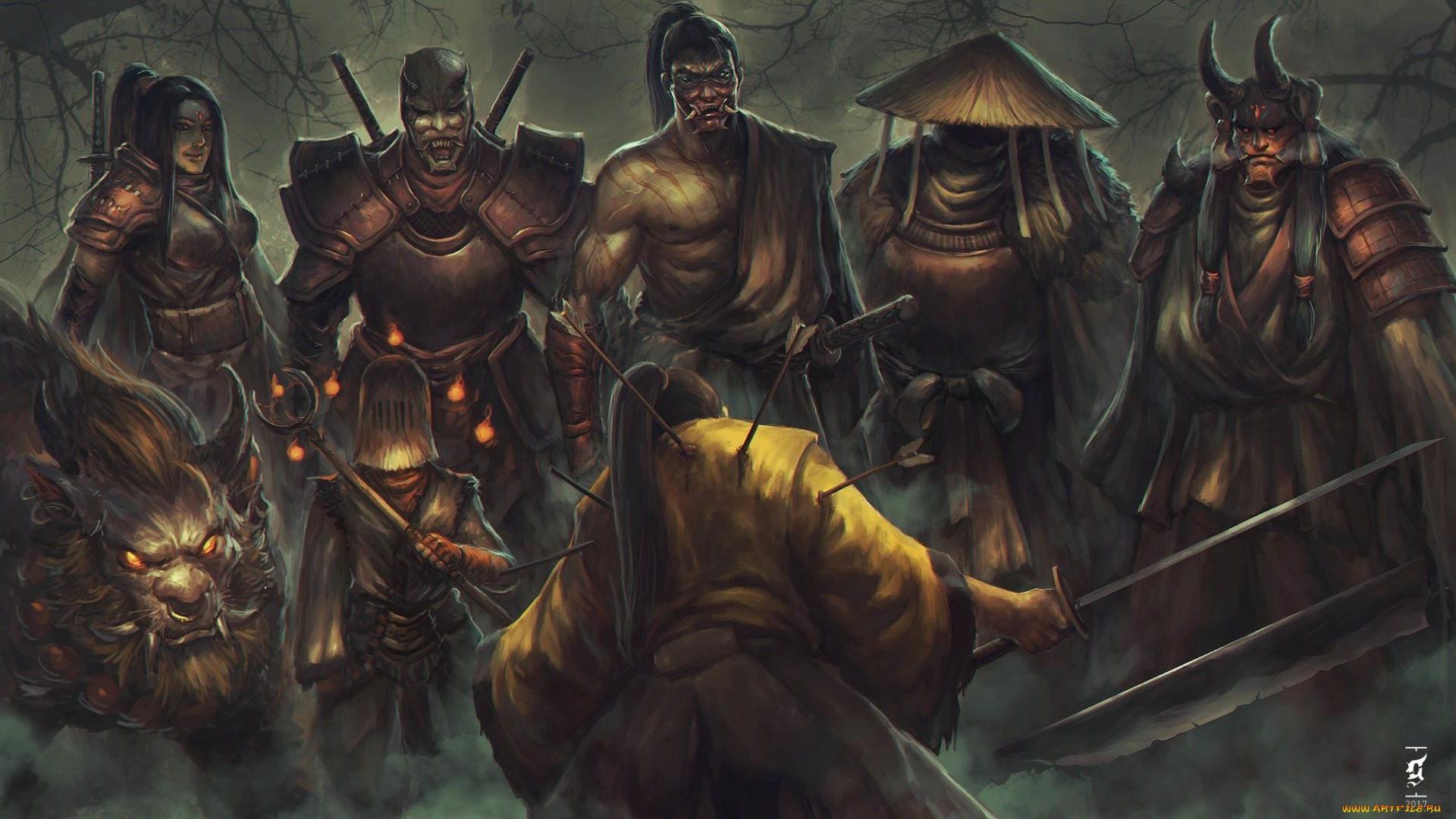 фэнтези, существа, воин, стрелы