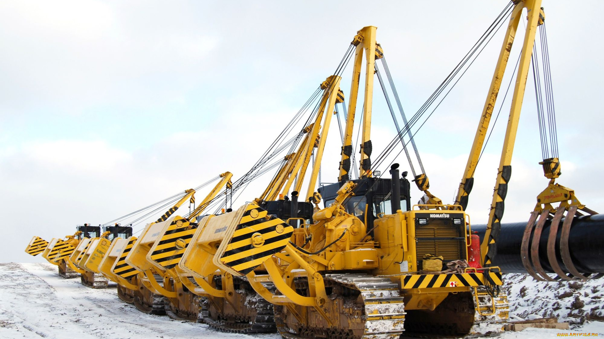 техника, тракторы, на, гусенецах, komatsu