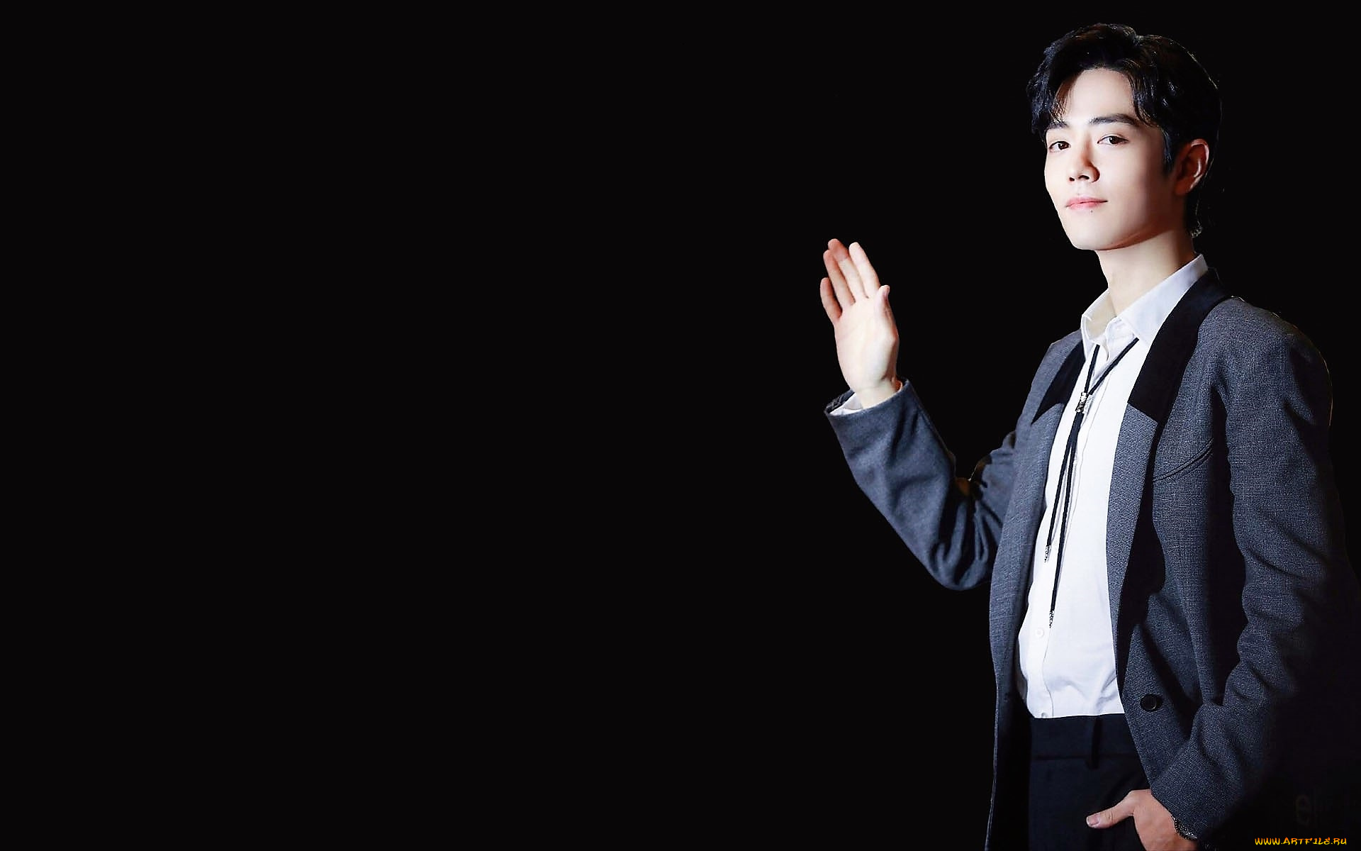 мужчины, xiao, zhan, актер, пиджак, жест