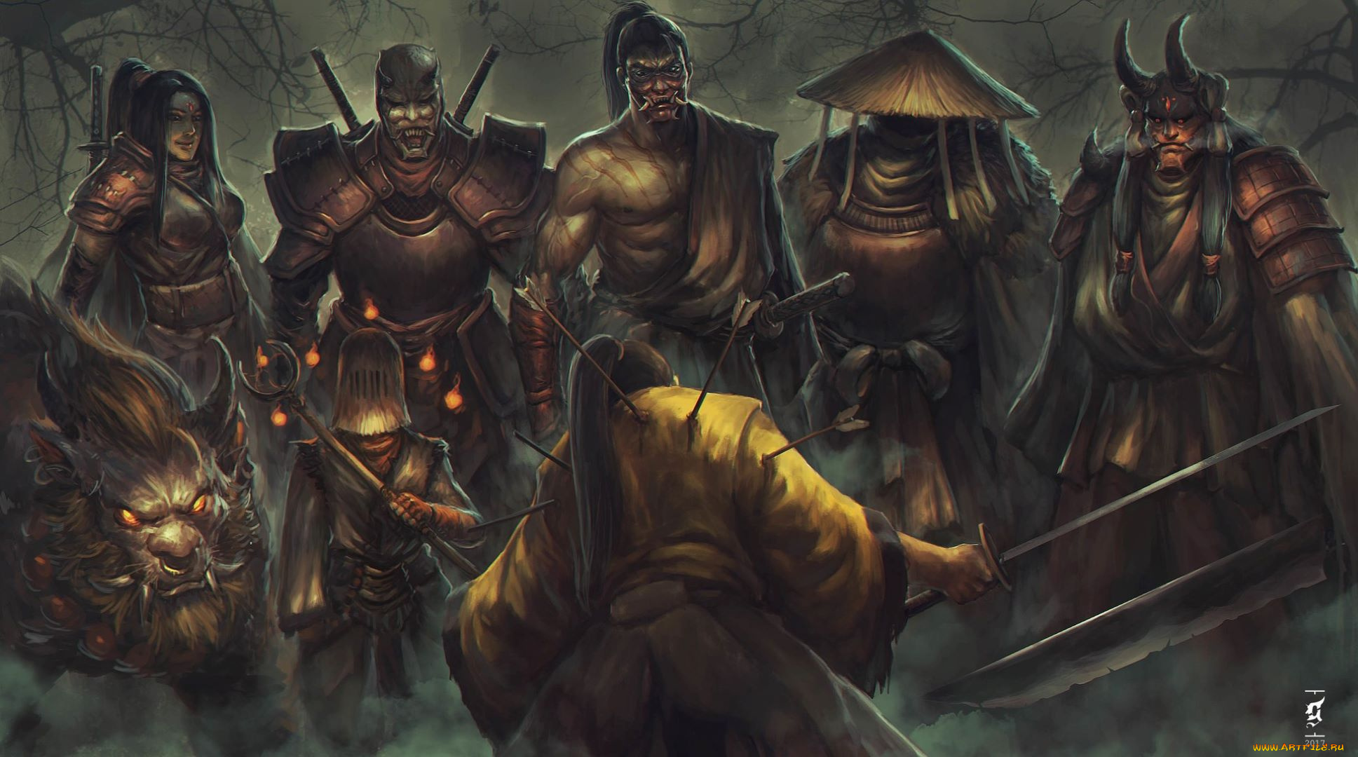 фэнтези, существа, воин, стрелы