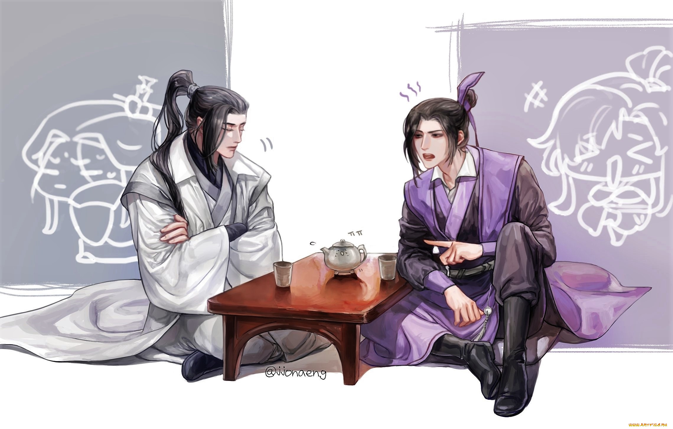 аниме, unknown, , другое, , цзян, чэн, лю, цингэ, стол, беседа