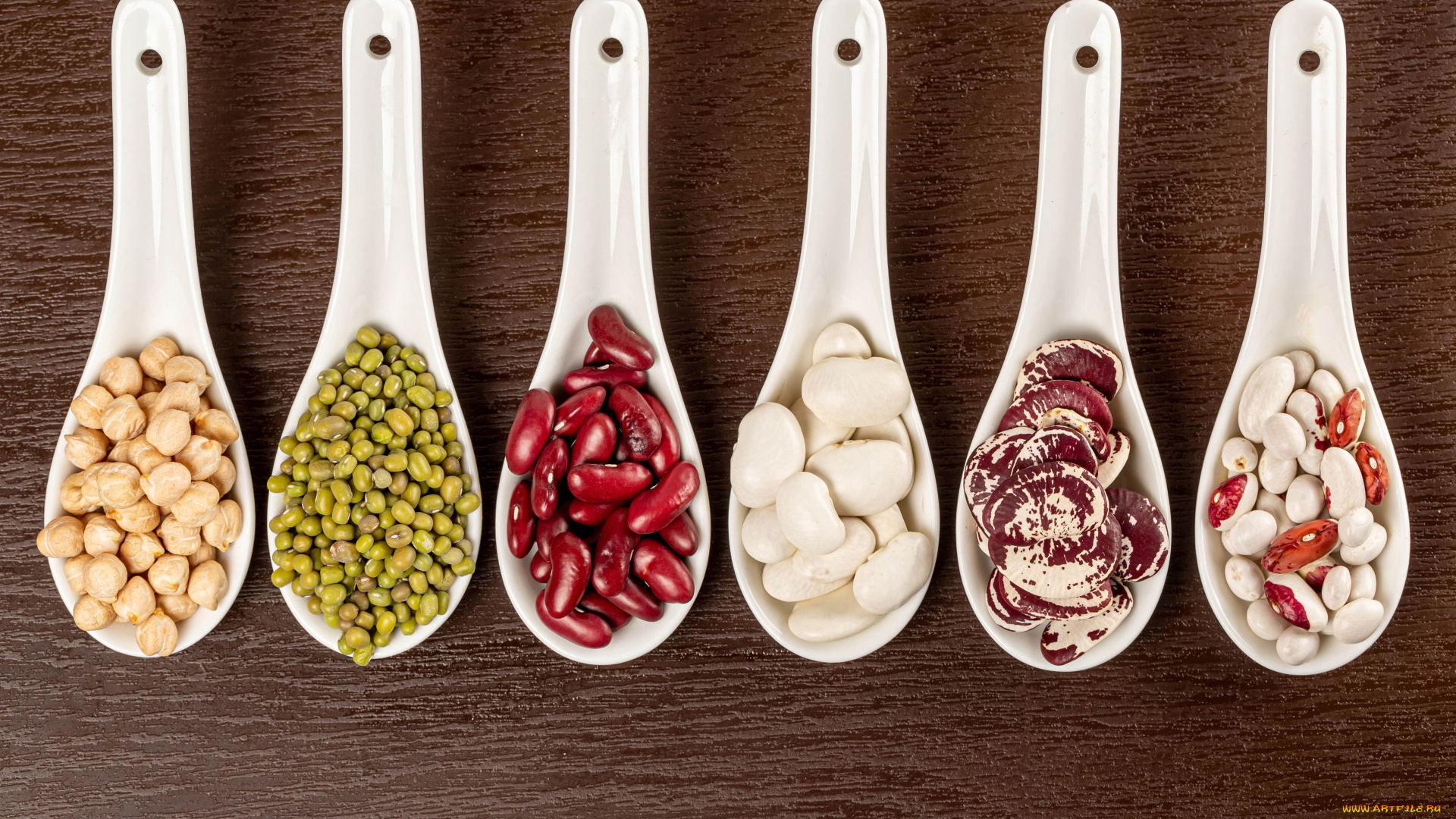еда, бобовые, горошек, зерна, ложка, бобы, фасоль