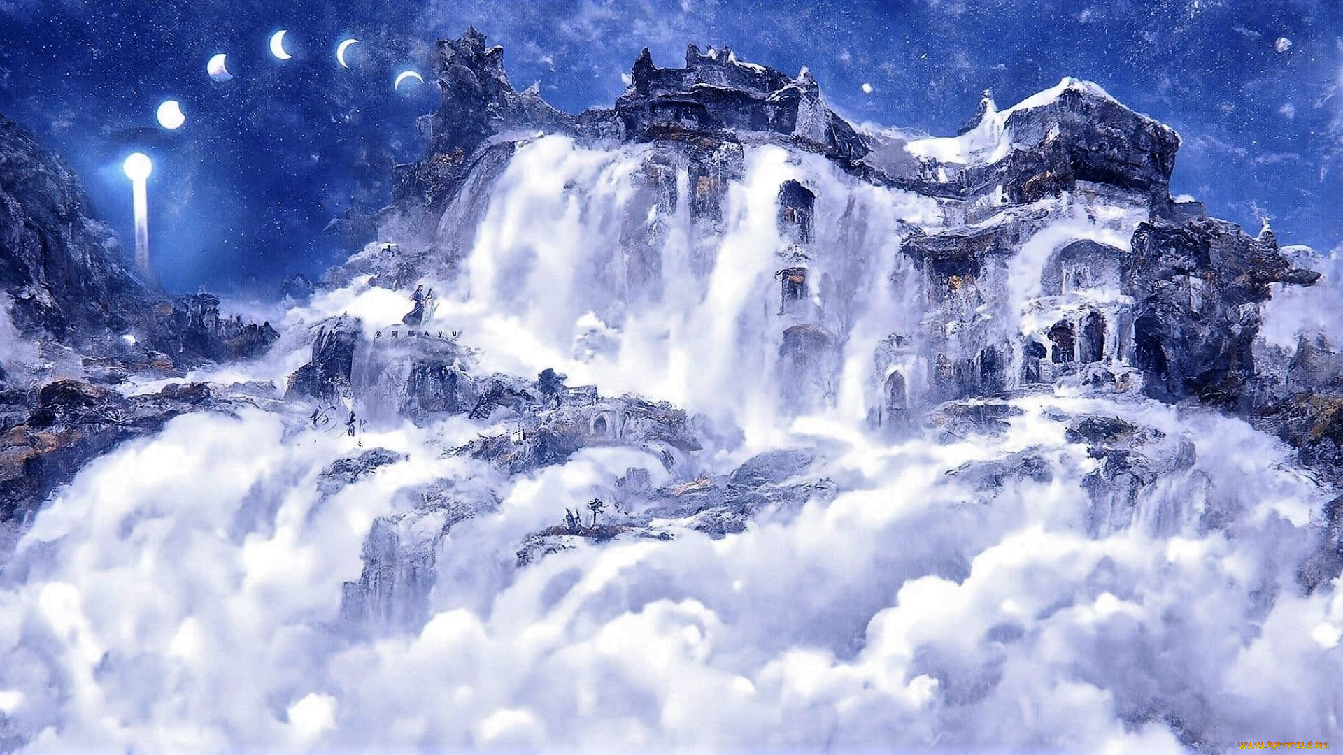 рисованное, кино, , мультфильмы, луна, облачные, глубины, вэй, усянь, лань, ванцз