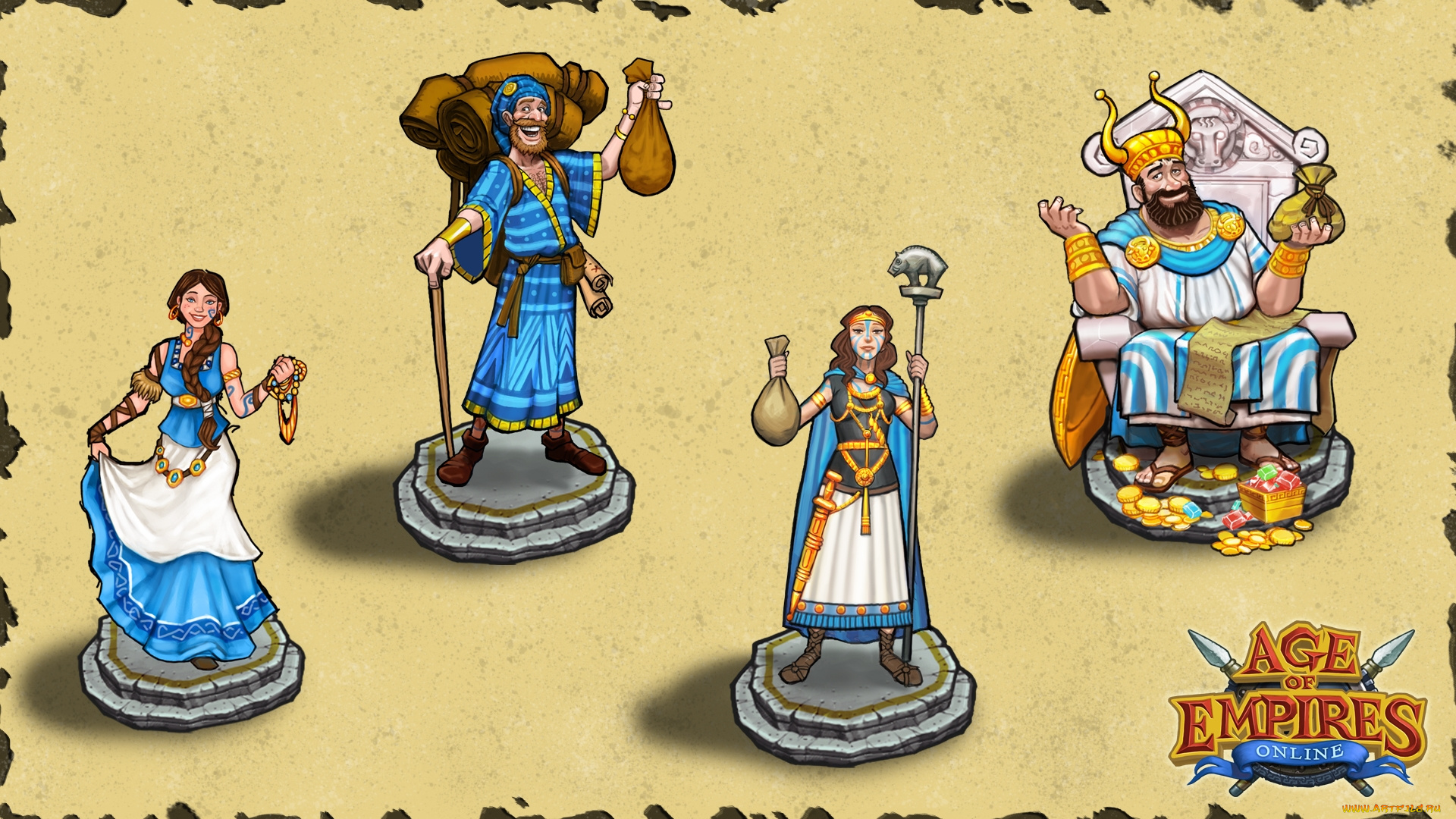 видео, игры, age, of, empires, online, персонажи