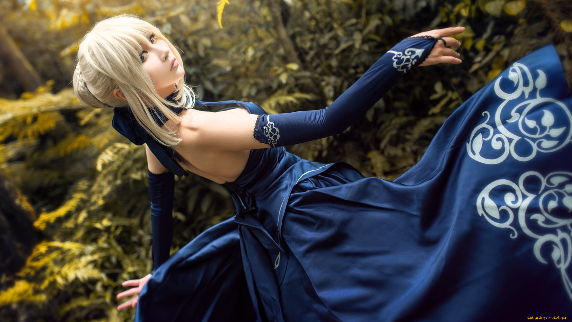 девушки, -, креатив, , косплей, образ, косплей, наряд, костюм, деревья, лес