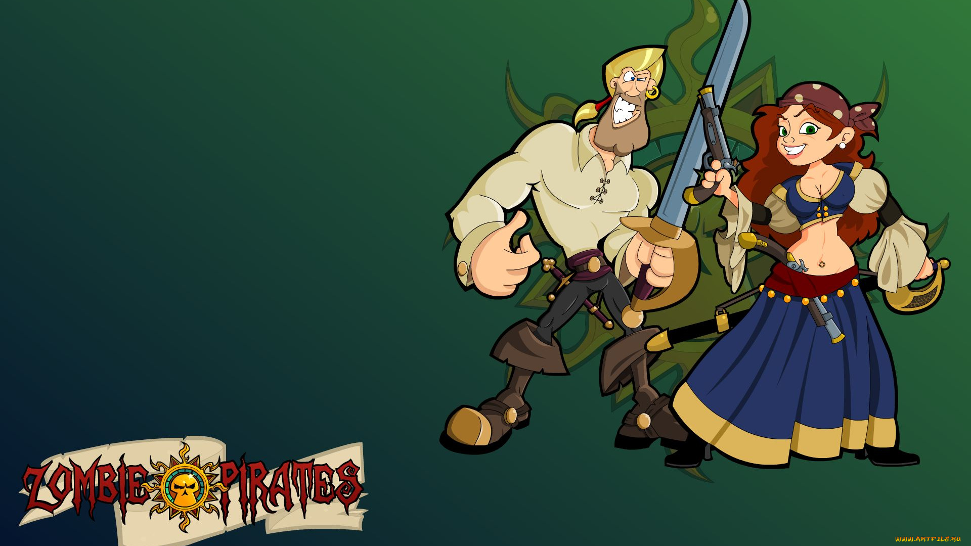 zombie, pirates, видео, игры