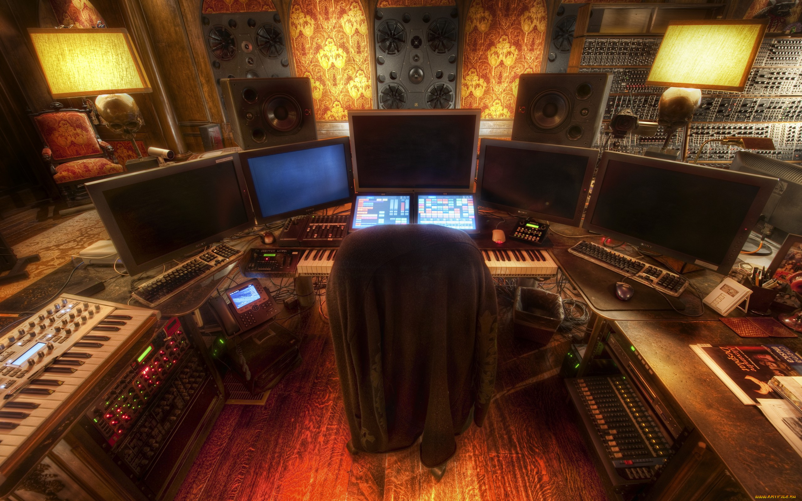 интерьер, кабинет, библиотека, офис