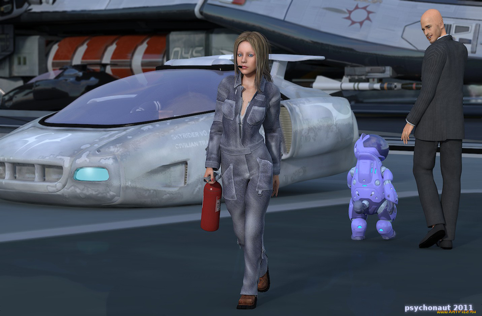 3д, графика, people, люди, девушка, робот, мужчина