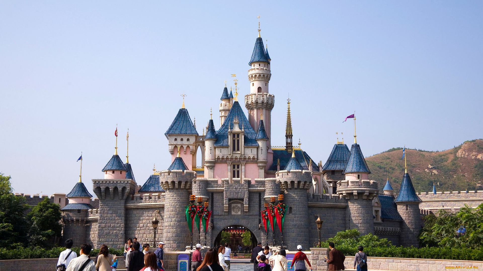 города, диснейленд, замок