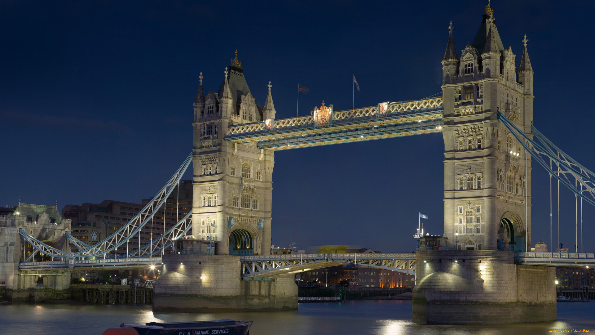 города, лондон, великобритания, мост, река