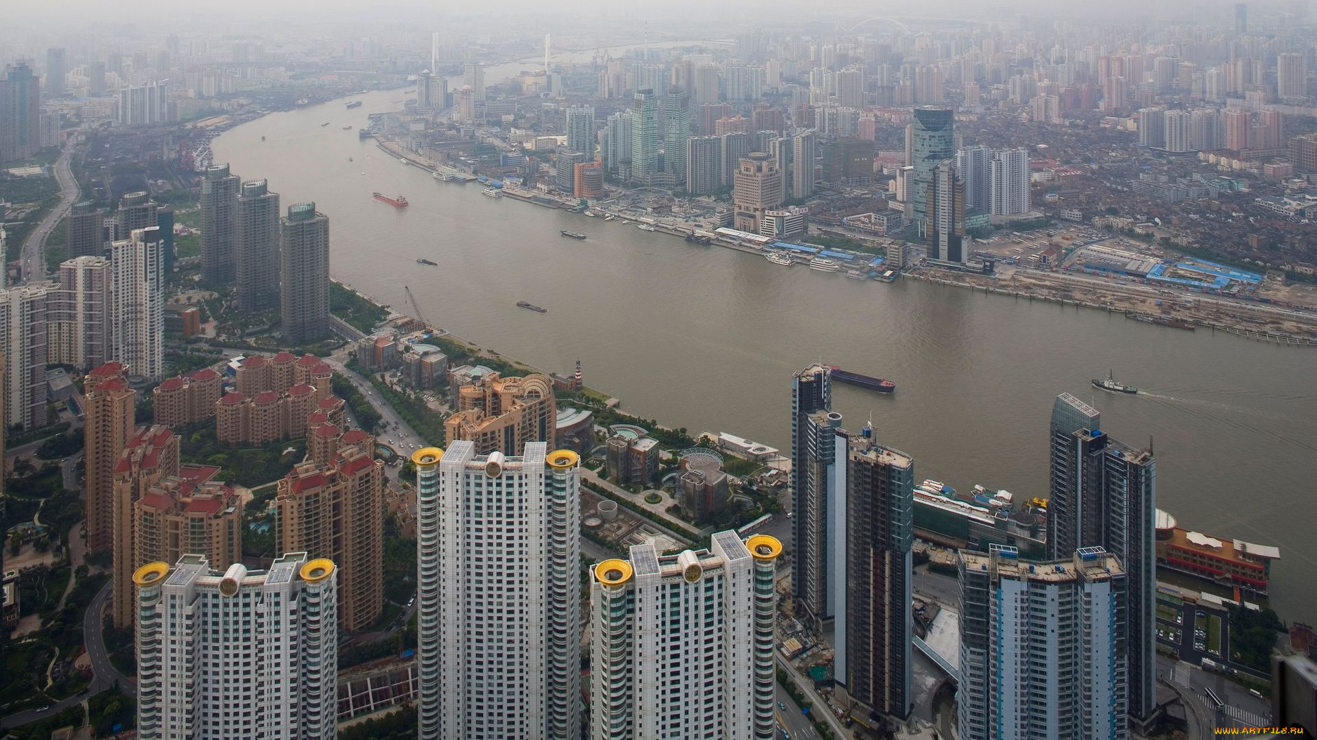 города, шанхай, китай