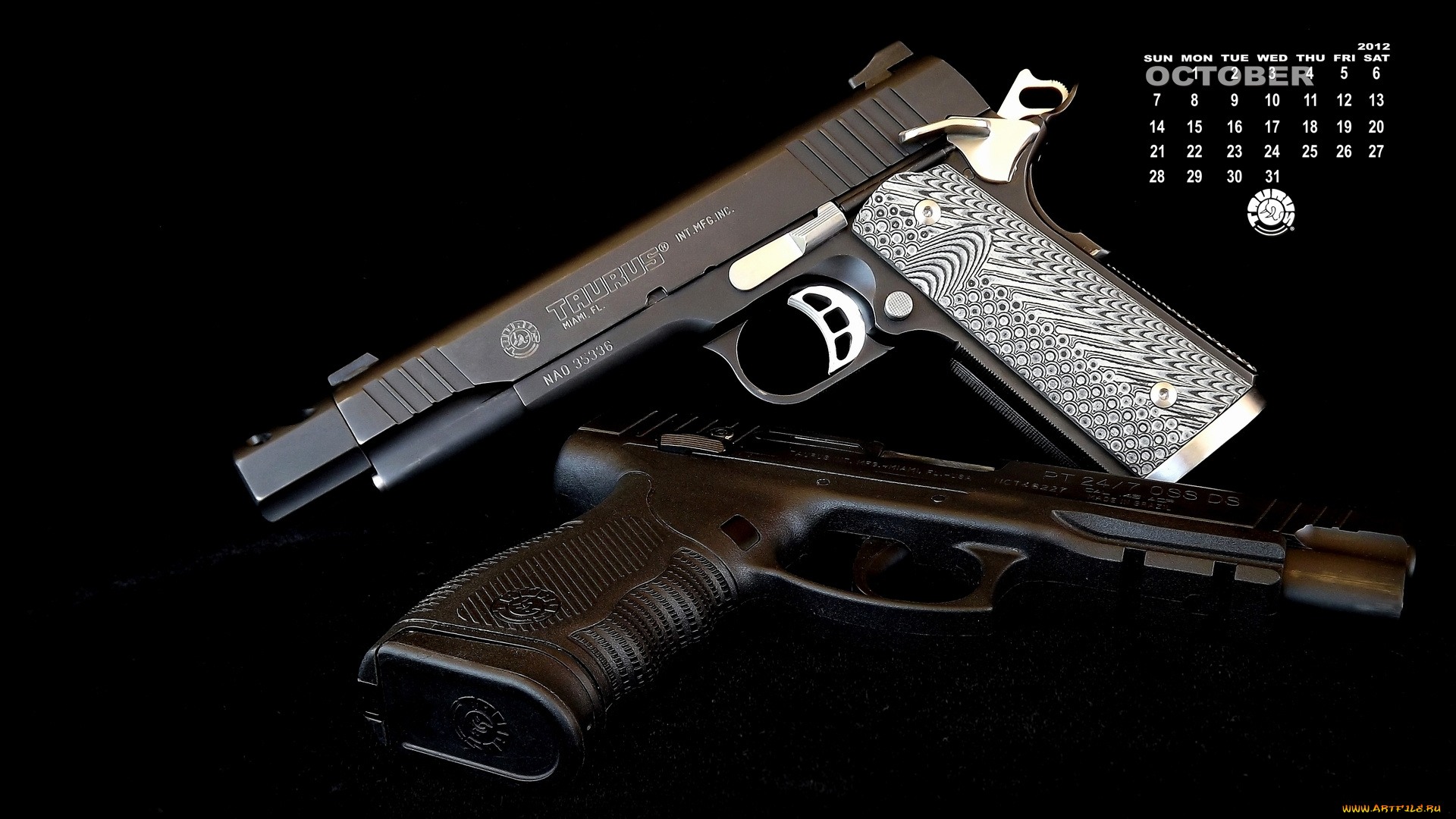 календари, оружие, пистолеты