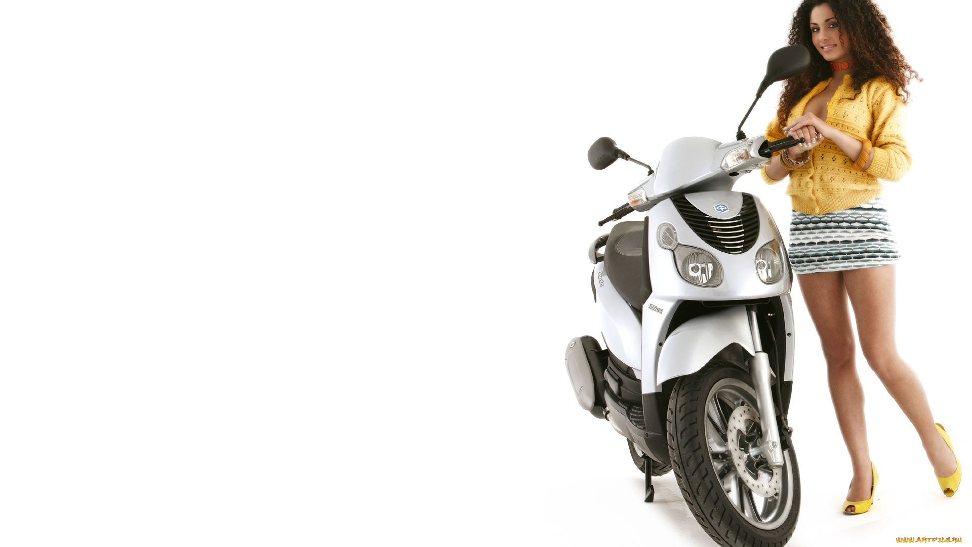 мотоциклы, мото, девушкой