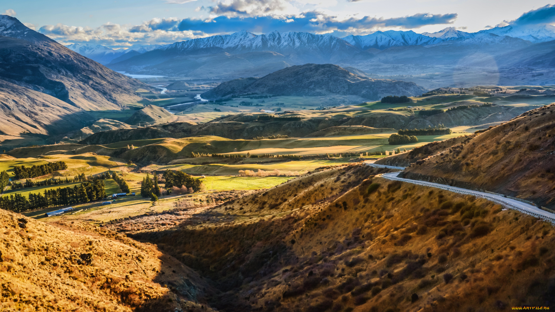 природа, пейзажи, горы, долина