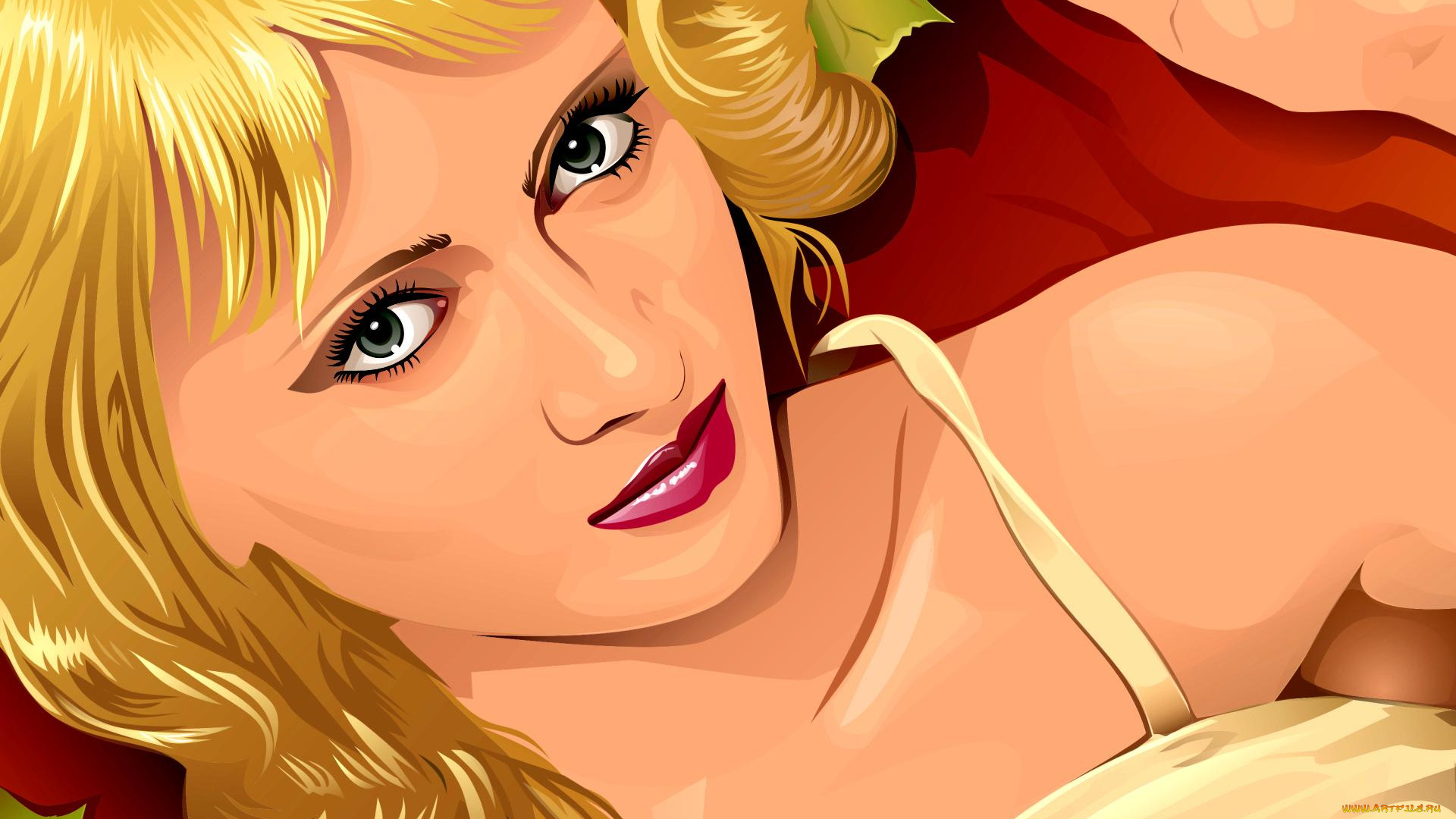 рисованные, люди, взгляд, лицо