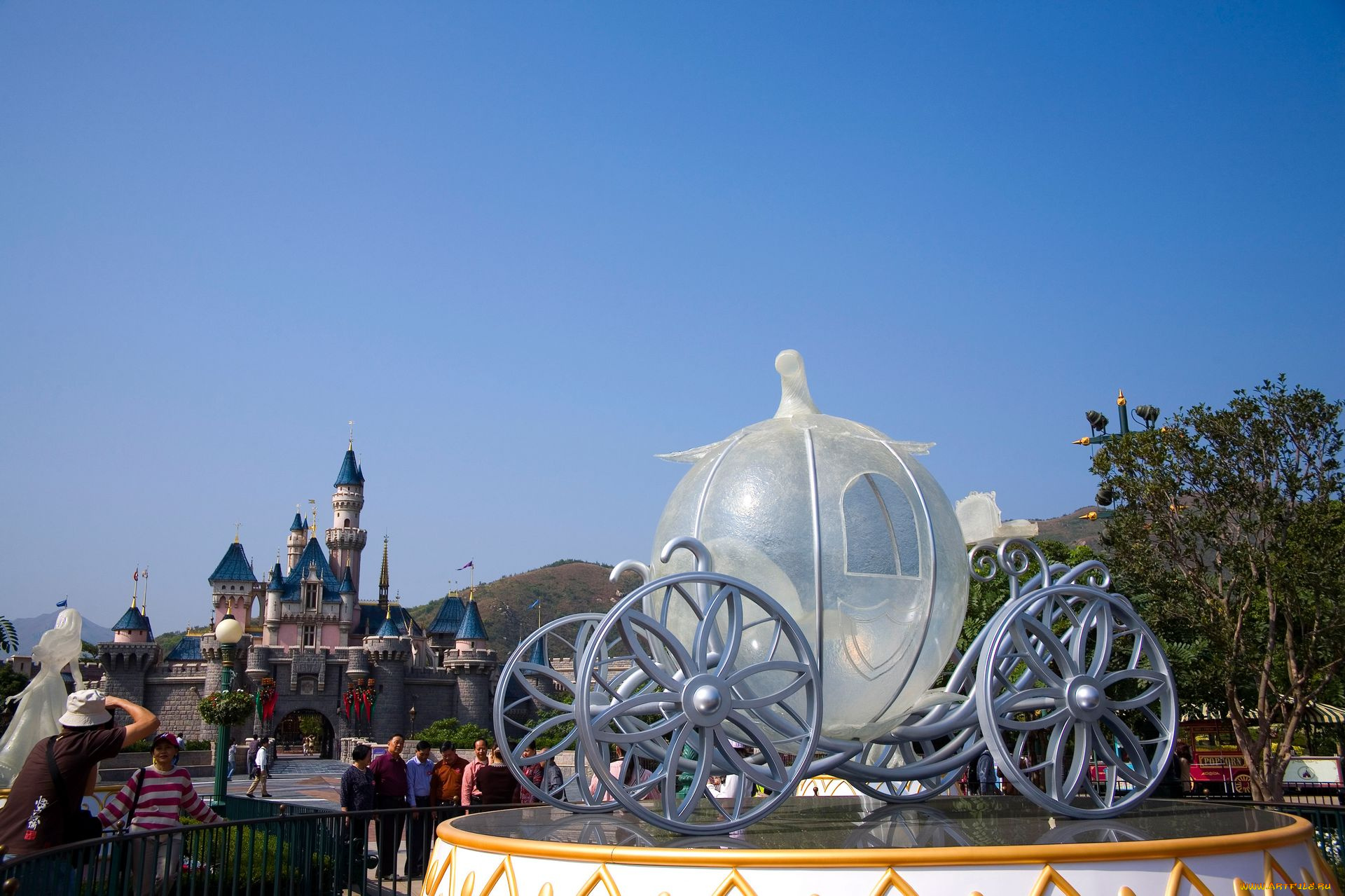 города, диснейленд, карета