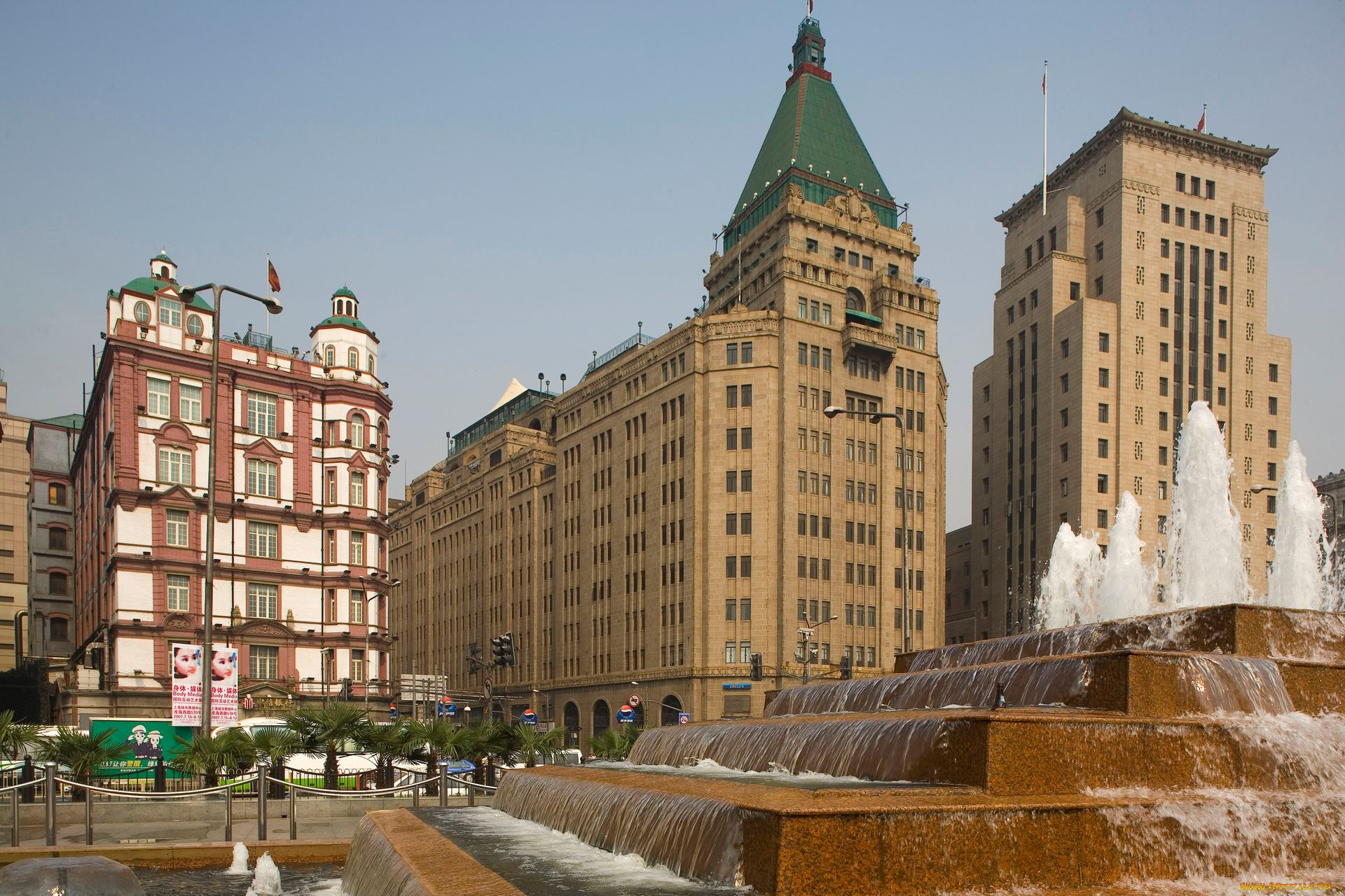 города, шанхай, китай