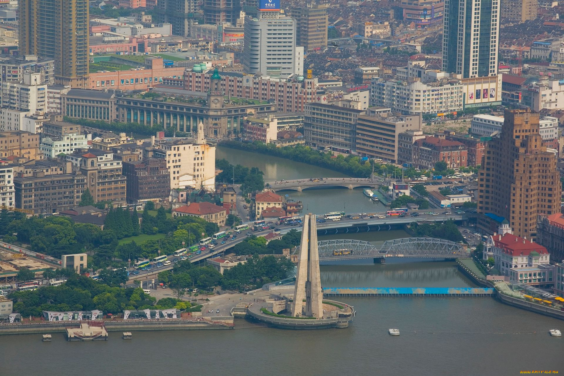 города, шанхай, китай