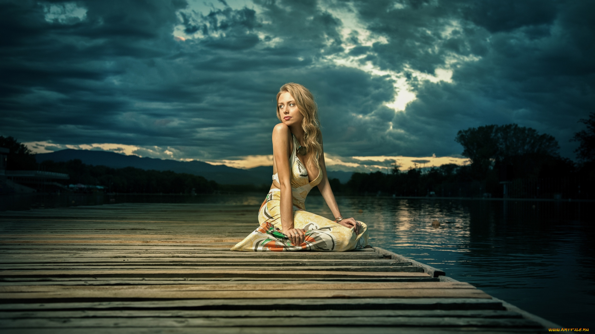 -Unsort, Блондинки, девушки, unsort, блондинки, небо, река