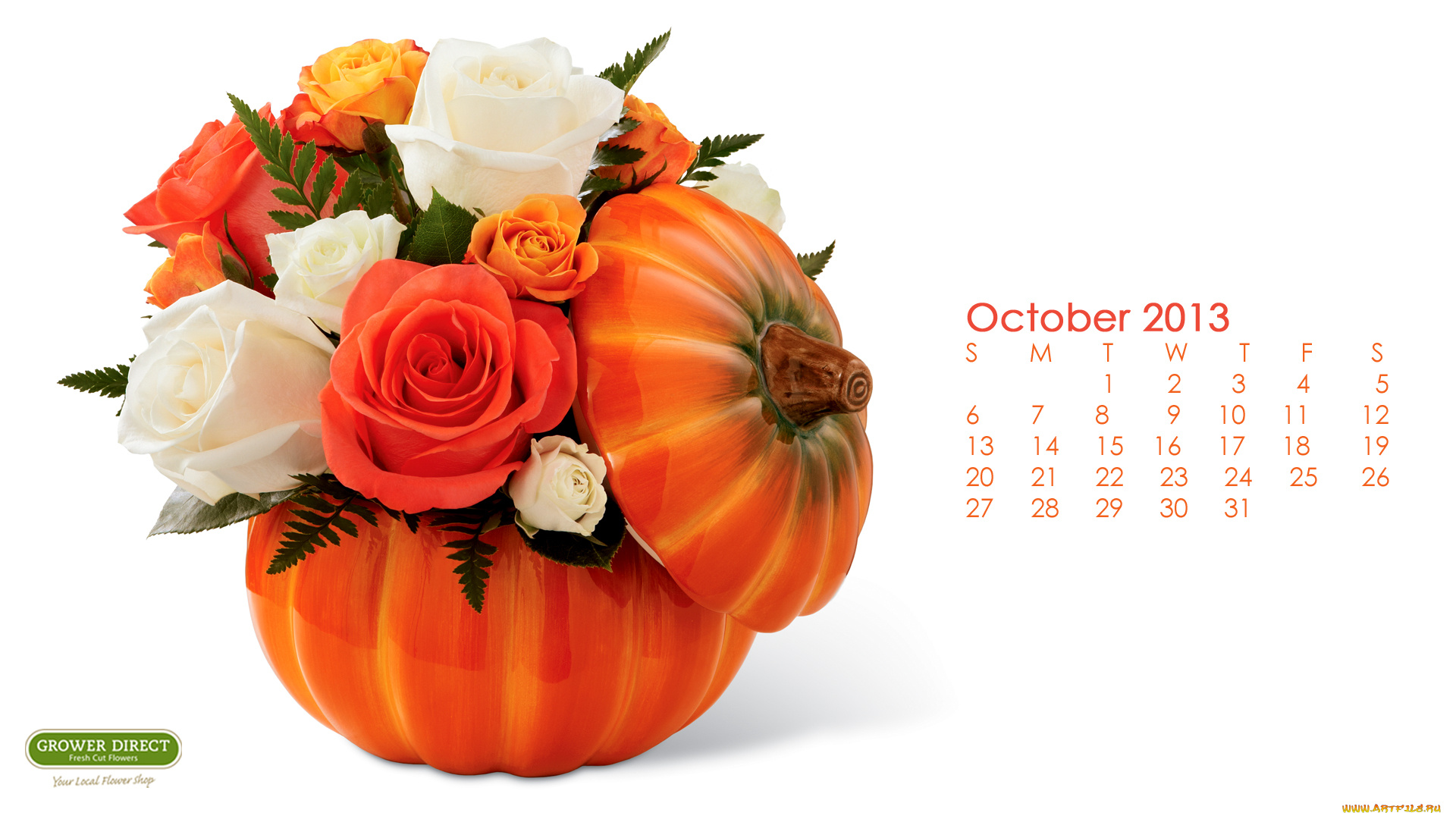 календари, цветы, розы, тыква