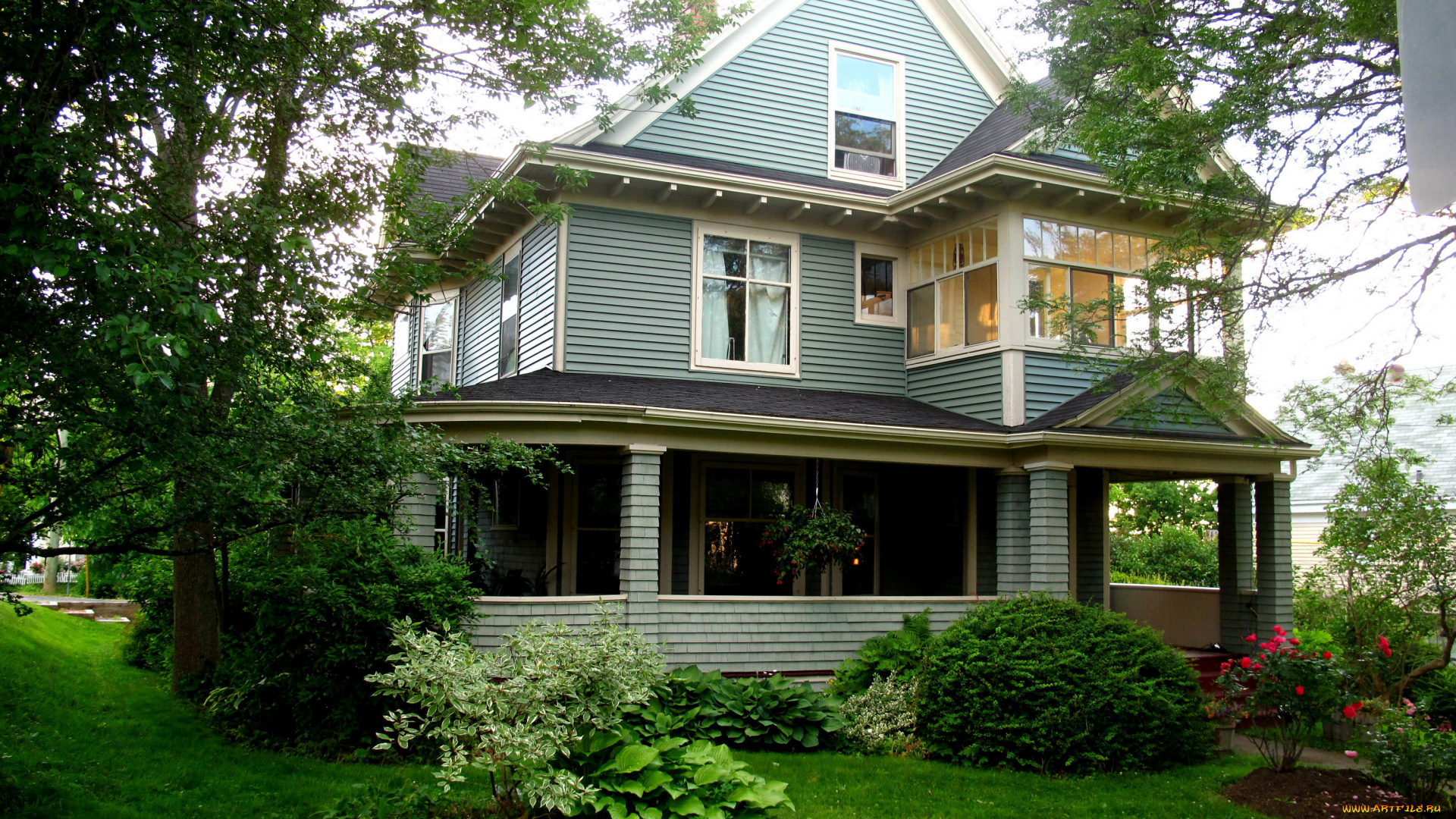 канада, новая, шотландия, вулфвилл, города, здания, дома, дом, ландшафт, деревья, парк