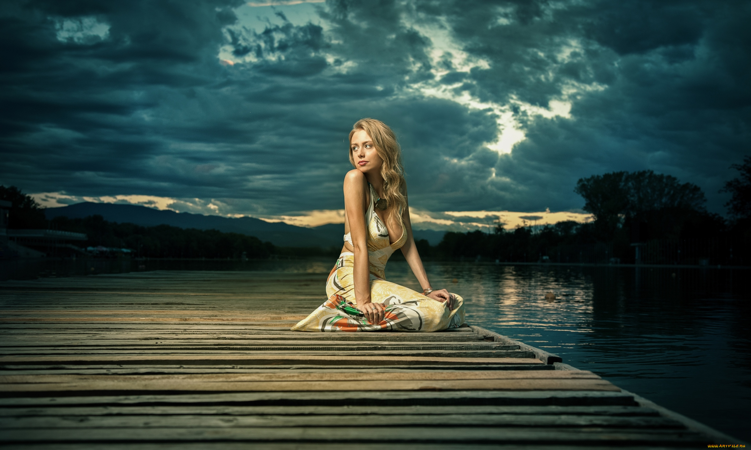 -Unsort, Блондинки, девушки, unsort, блондинки, небо, река