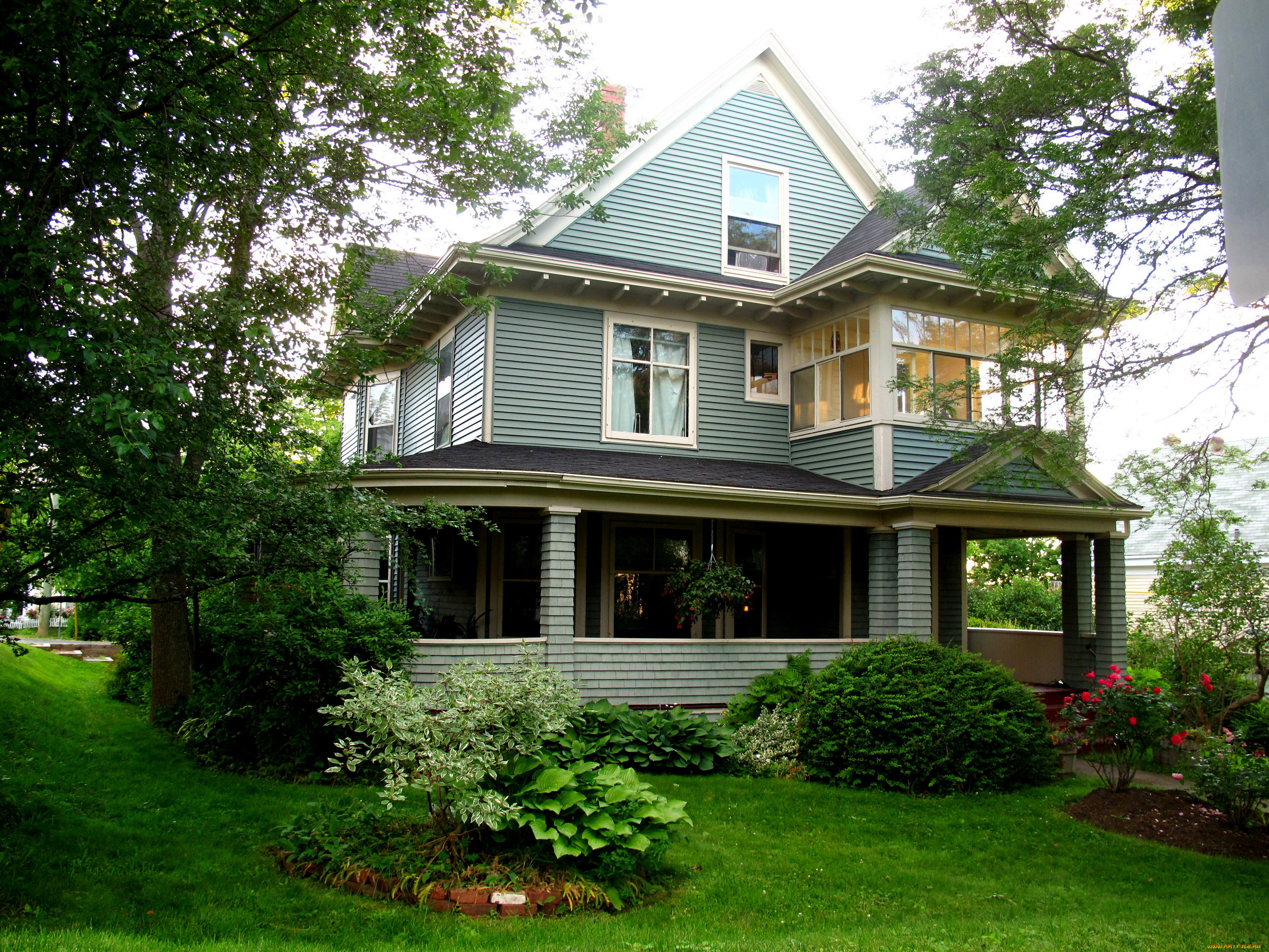 канада, новая, шотландия, вулфвилл, города, здания, дома, дом, ландшафт, деревья, парк