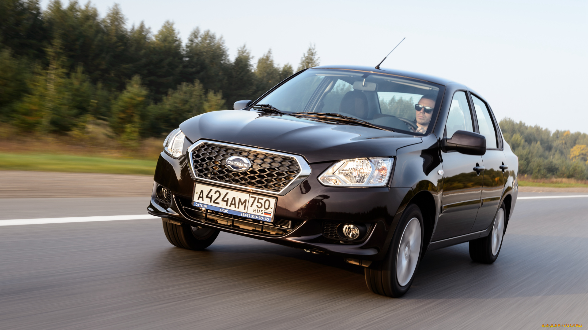 автомобили, nissan, datsun, on-do, темный, 2014г