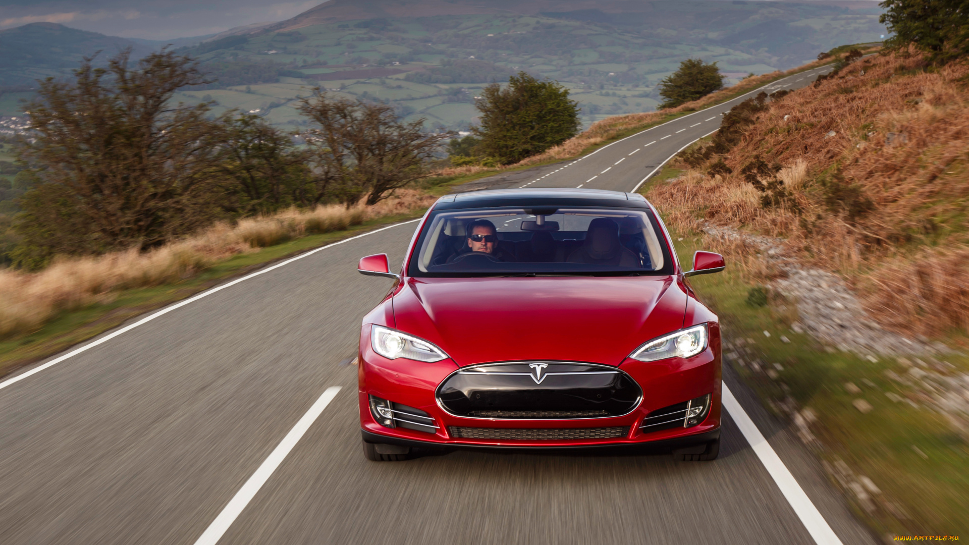 автомобили, tesla, красный, 2014г, uk-spec, s, p85, model