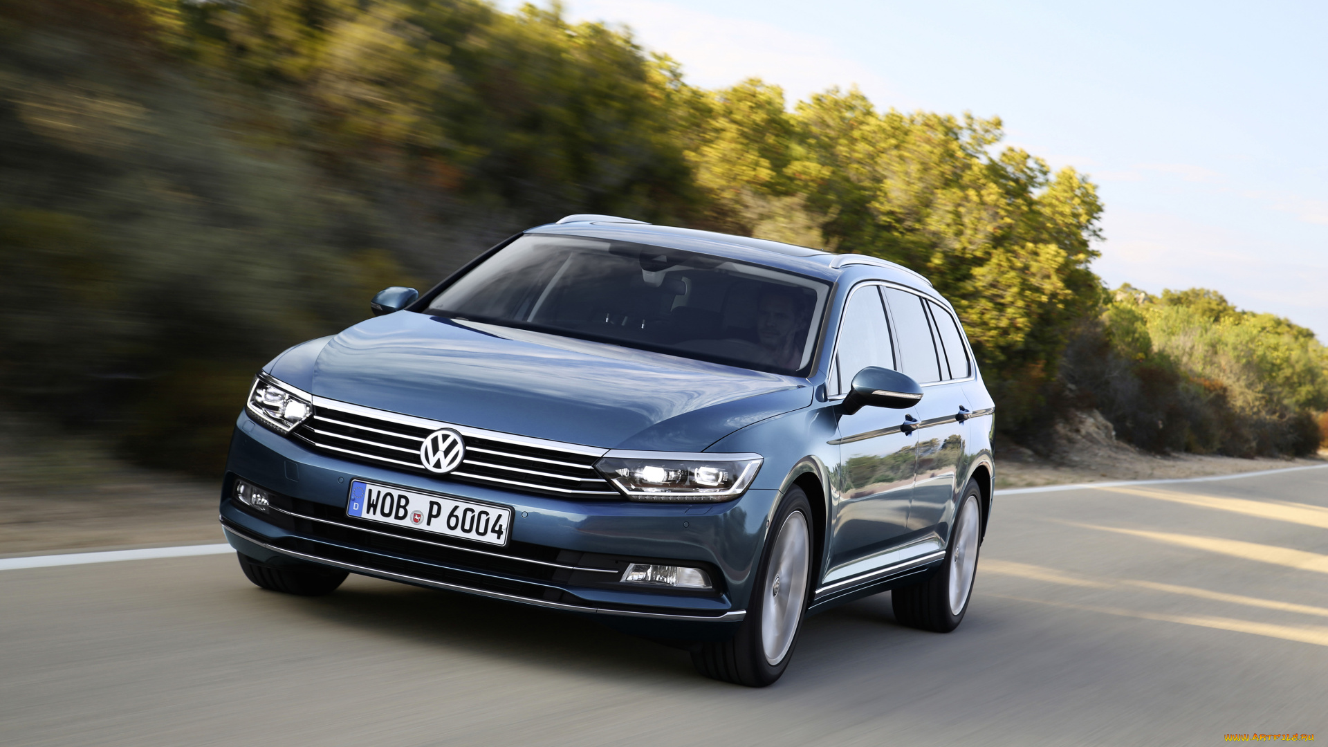 автомобили, volkswagen, синий, 2014г, b8, highline, variant, passat