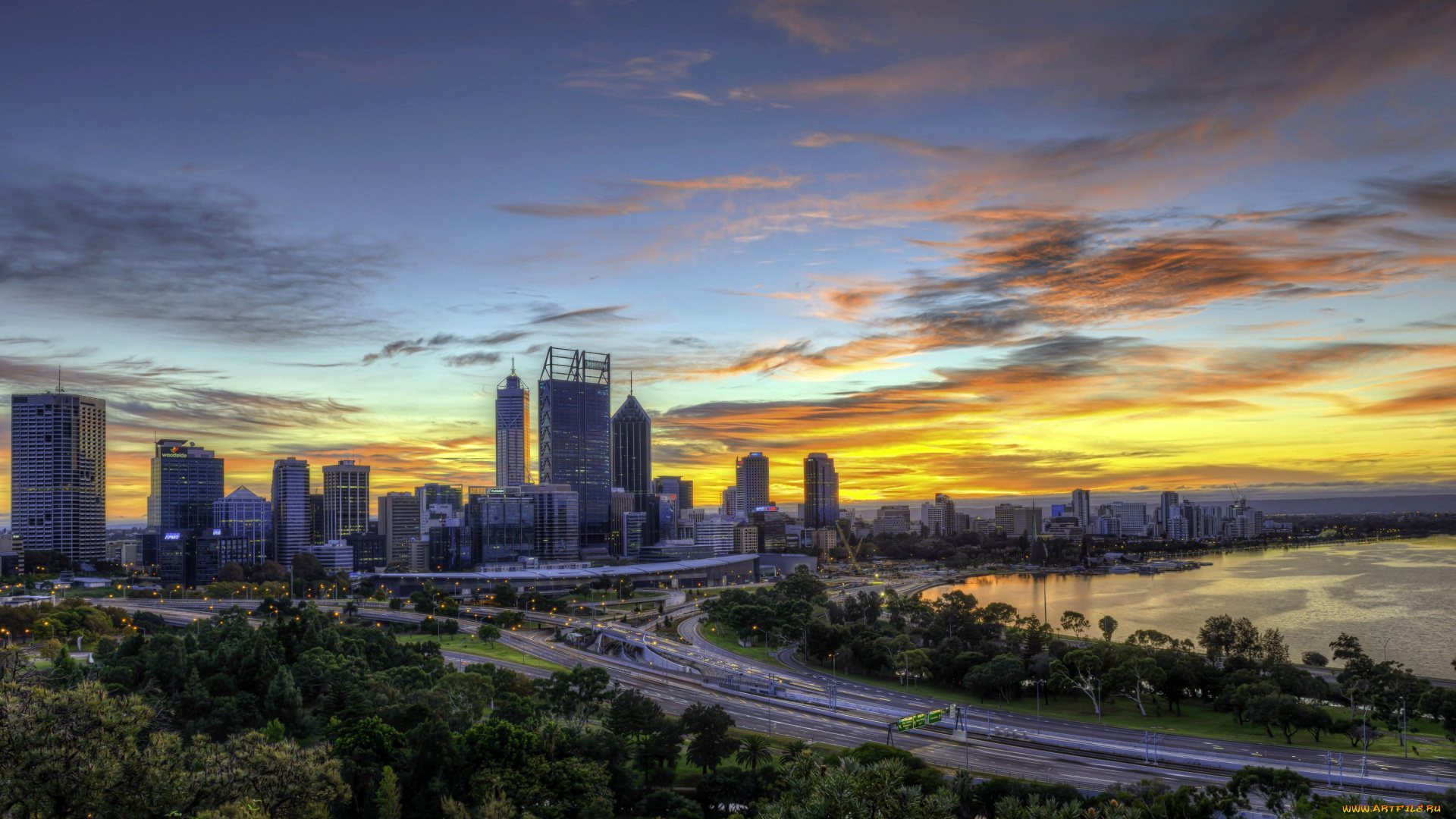 города, сидней, , австралия, побережье, сидней, australia, sydney, ночь, огни, дороги, дома