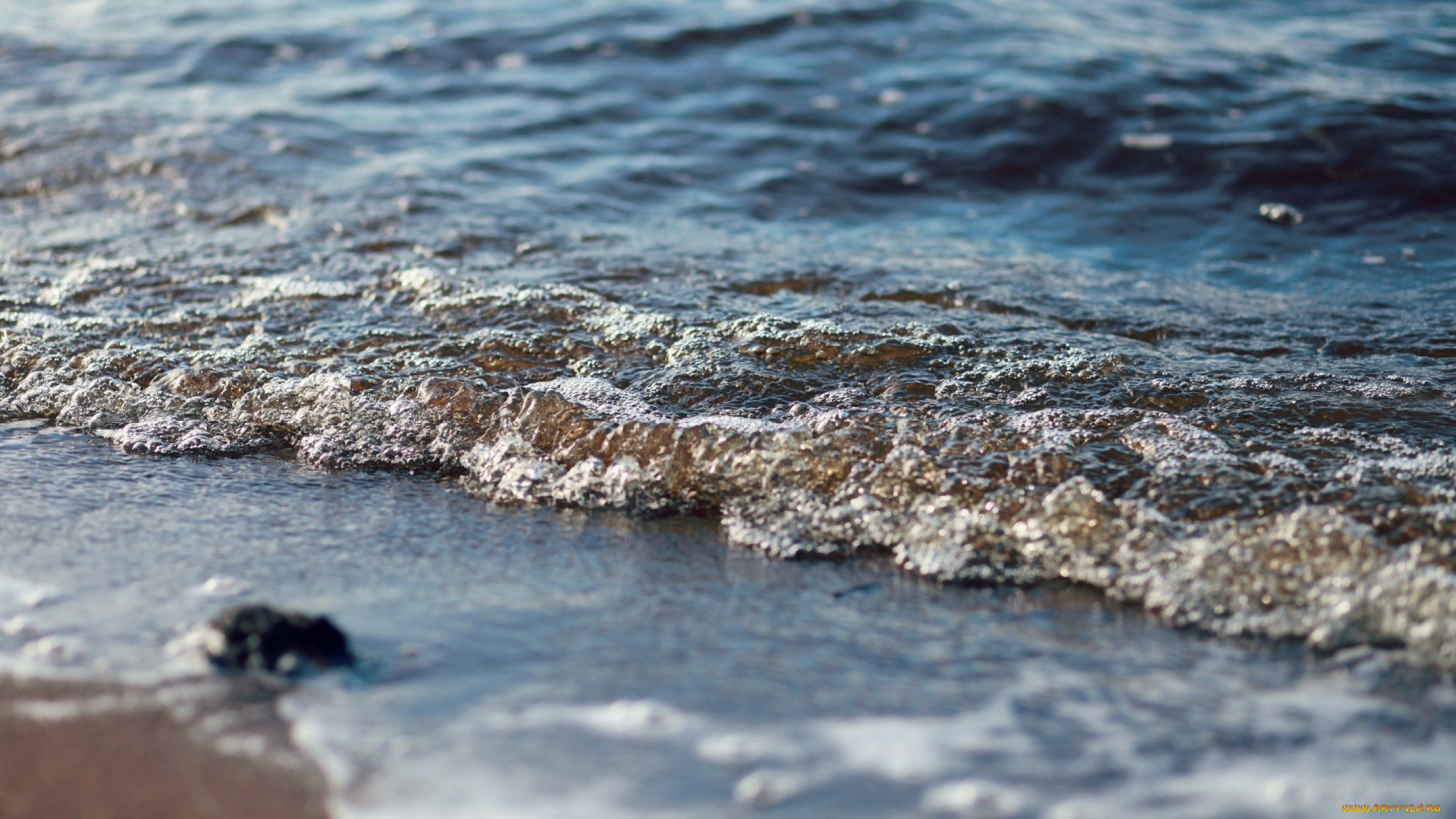 природа, вода, камень, песок, волна, берег, пена