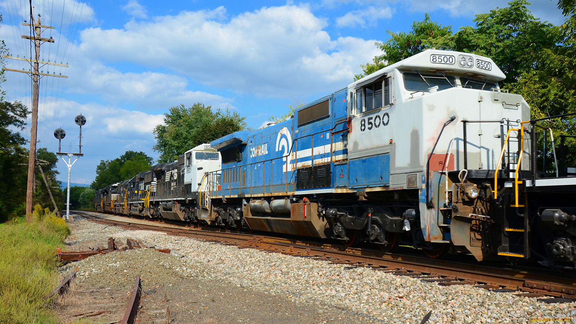 техника, поезда, состав, дорога, железная, локомотив