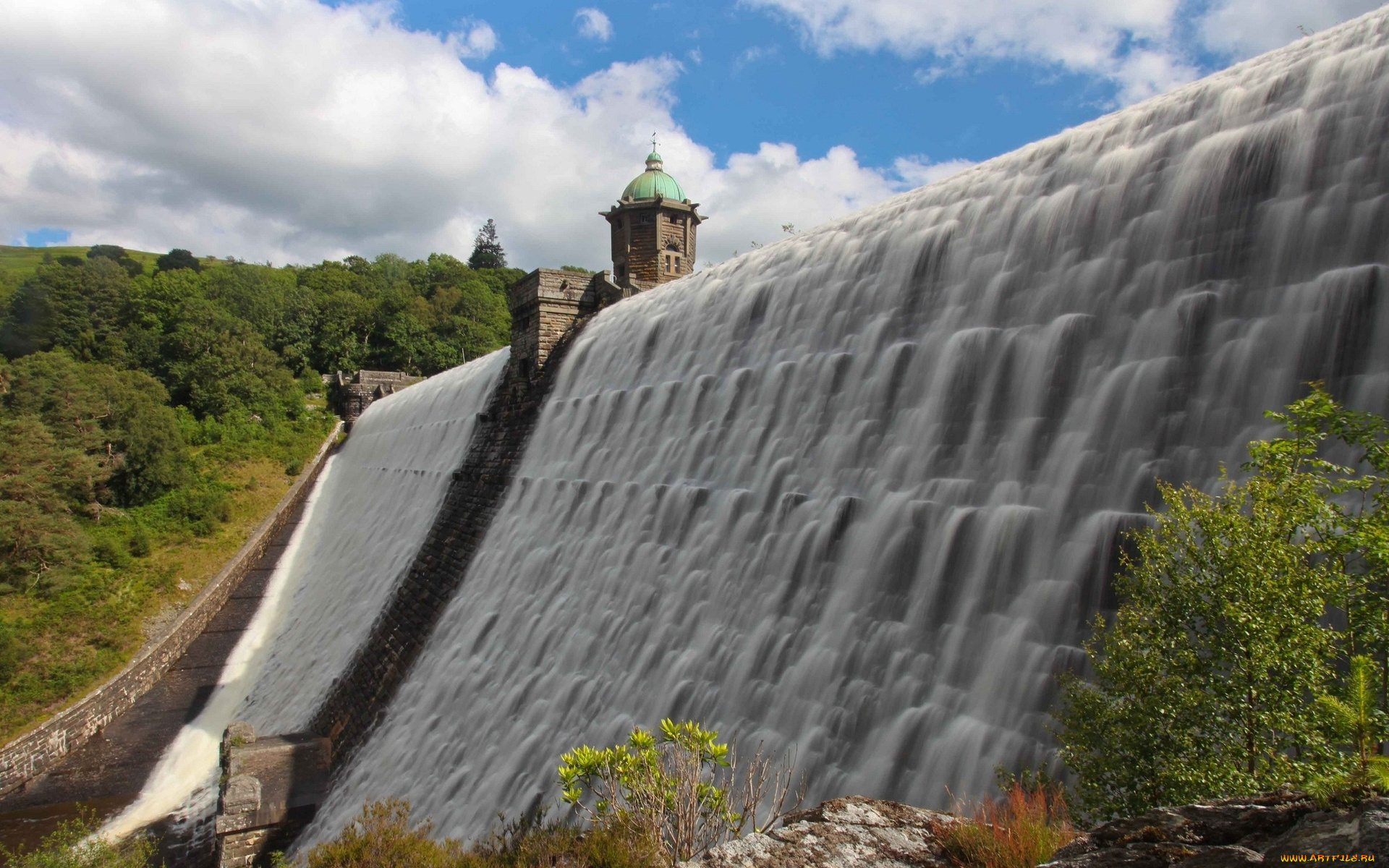 природа, водопады, поток