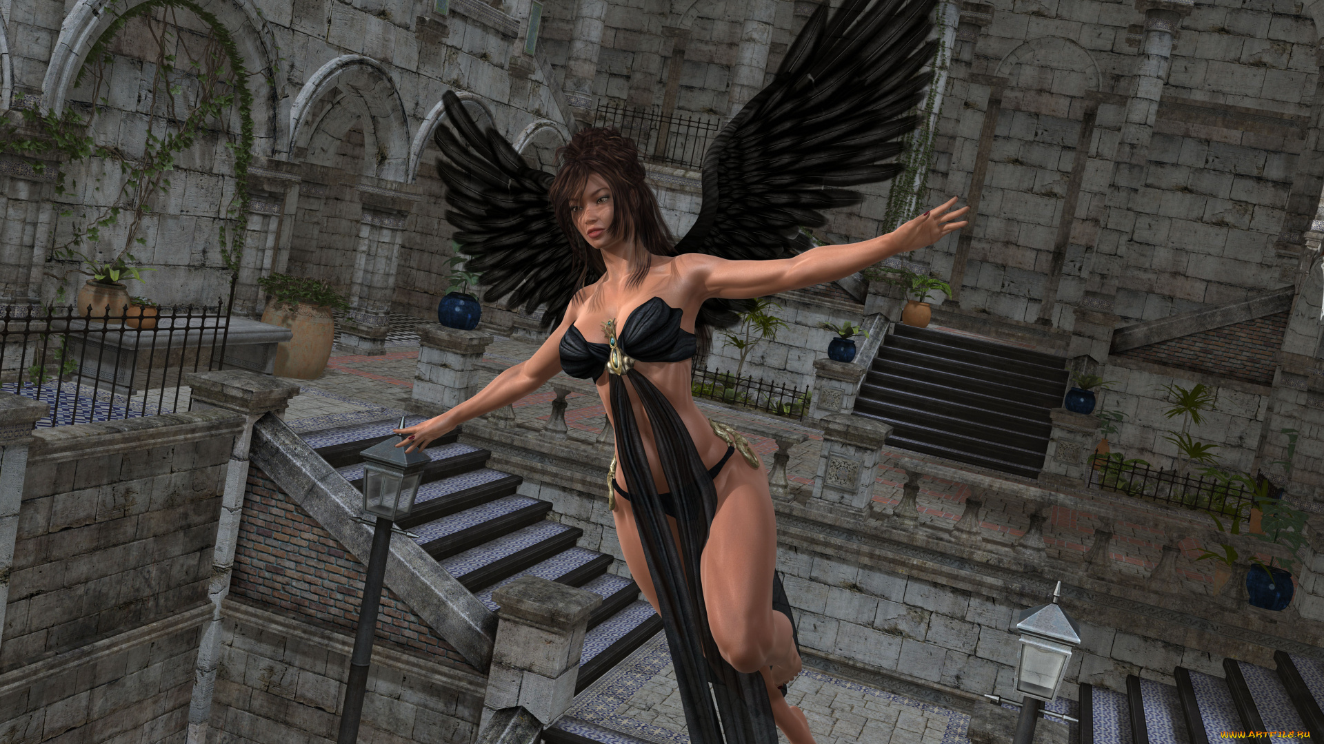 3д, графика, ангел, , angel, девушка, взгляд, фон, ангел