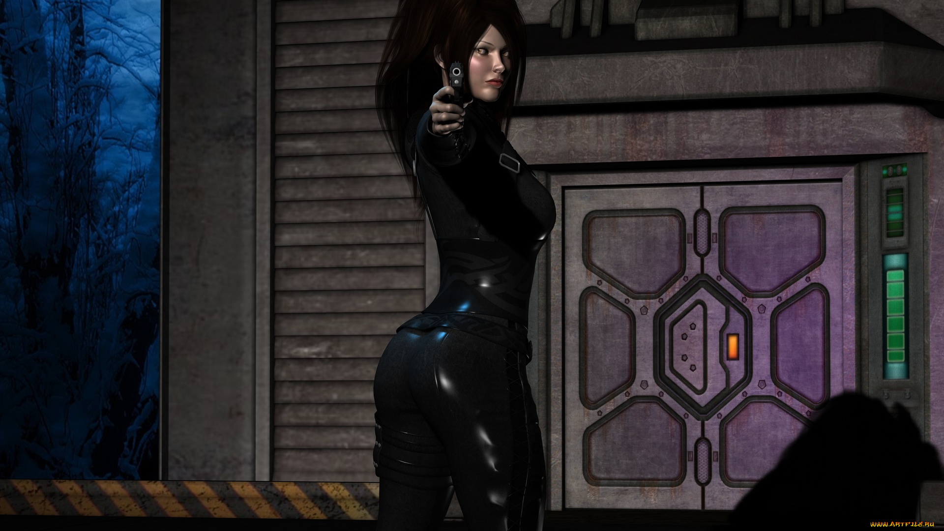 3д, графика, люди, , people, оружие, фон, взгляд, девушка