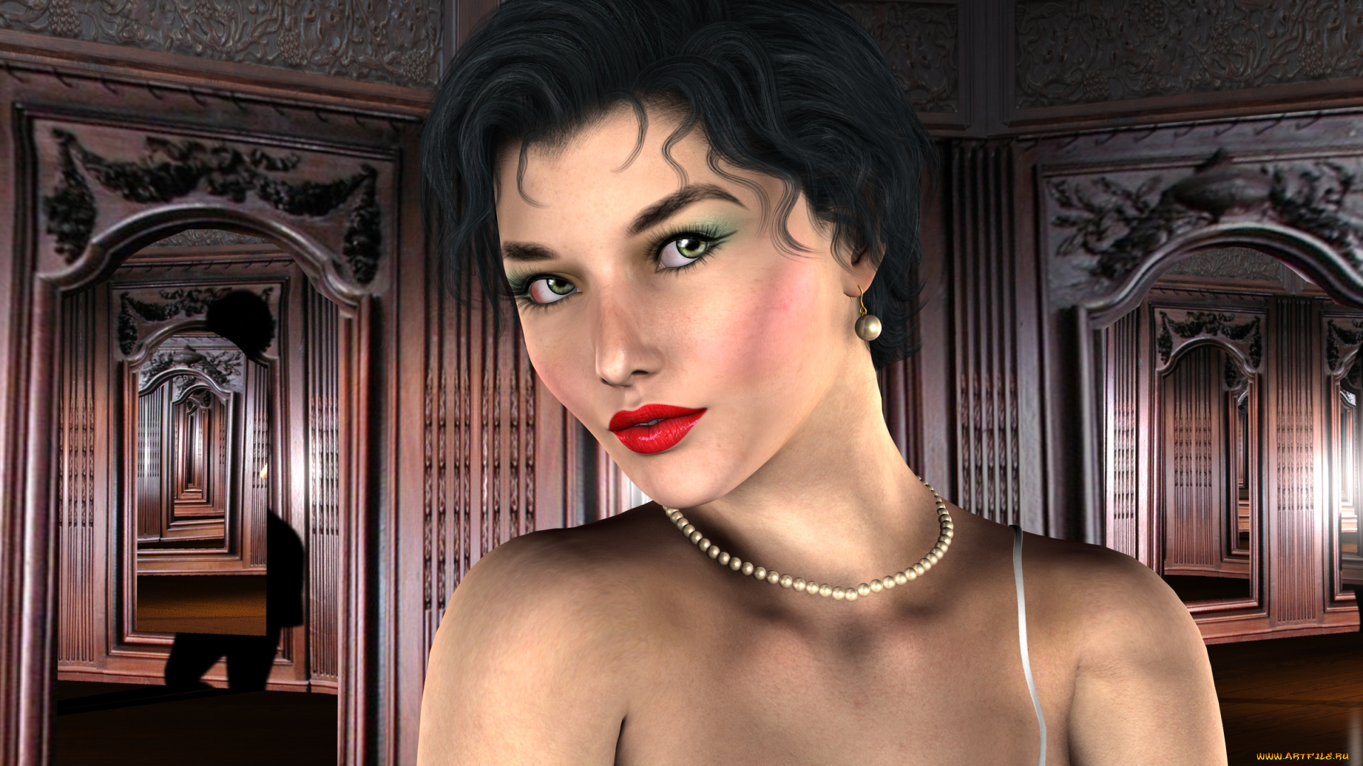 3д, графика, портрет, , portraits, фон, взгляд, девушка