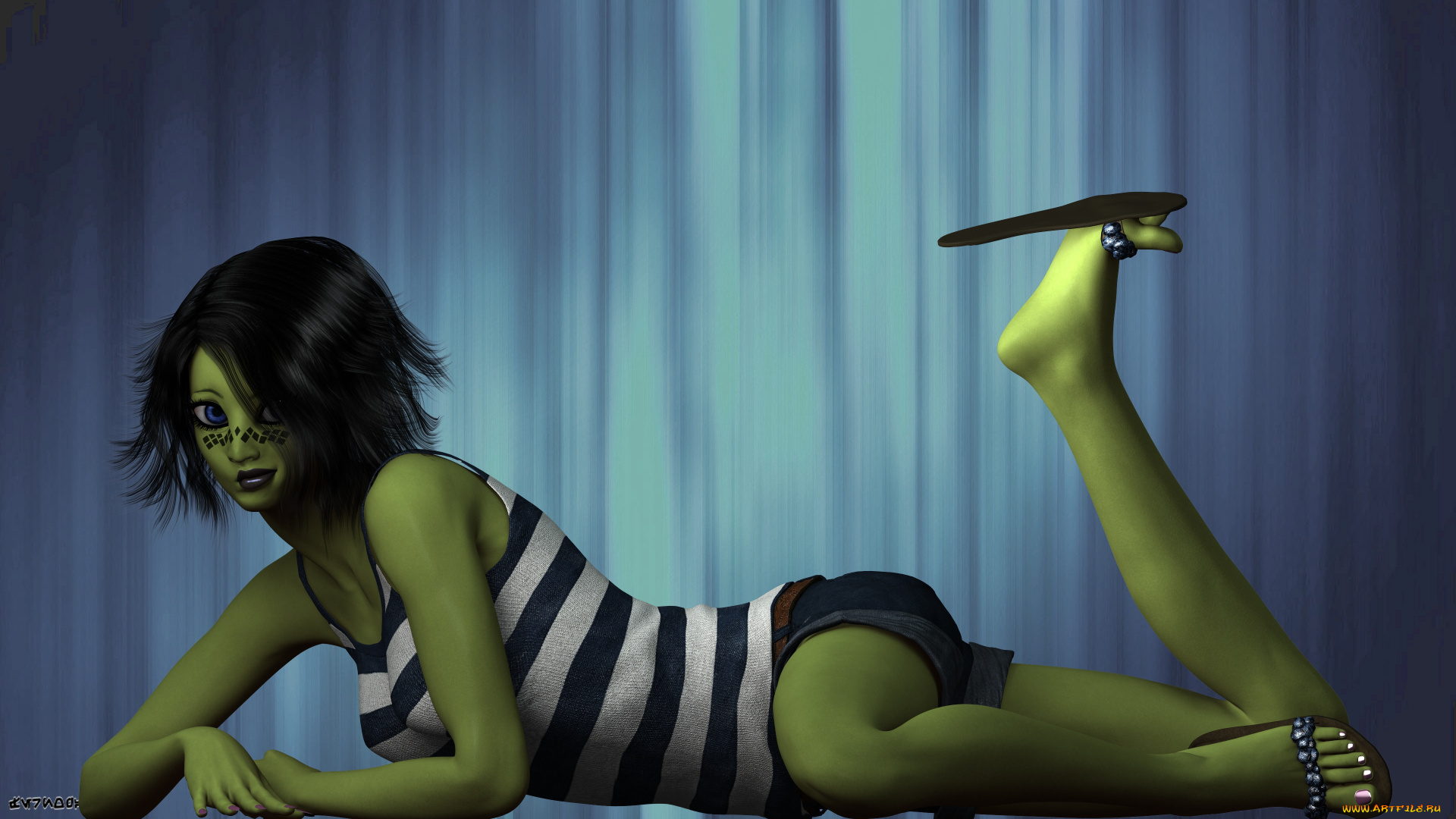 3д, графика, существа, , creatures, фон, взгляд, халк