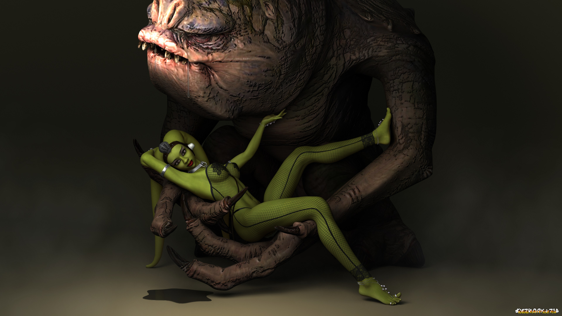 3д, графика, существа, , creatures, халк, существо, взгляд, фон