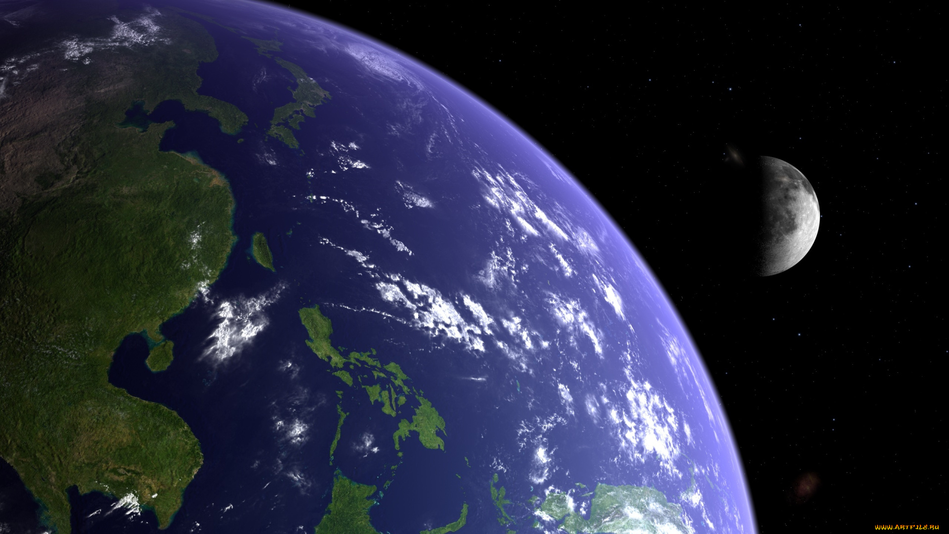 космос, земля, вселенная, луна
