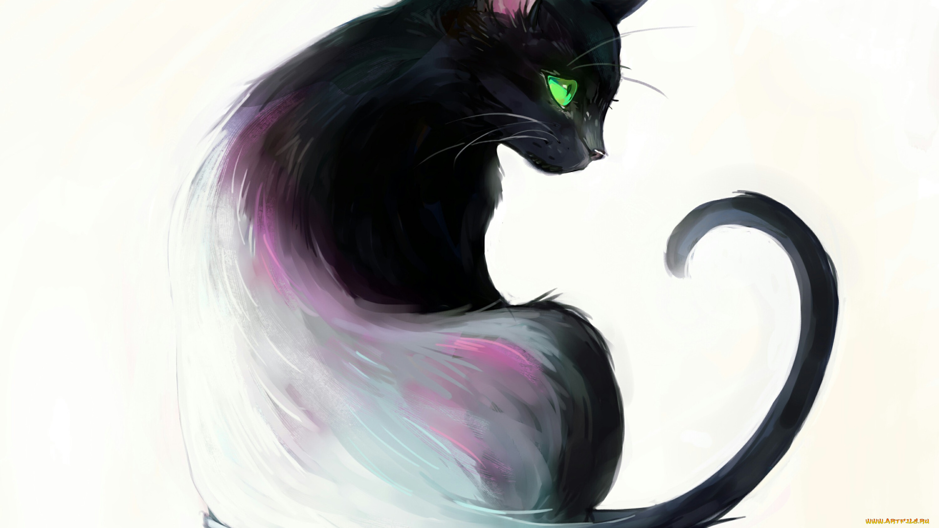 рисованное, животные, , коты, книги, зеленые, сидит, глаза, кот