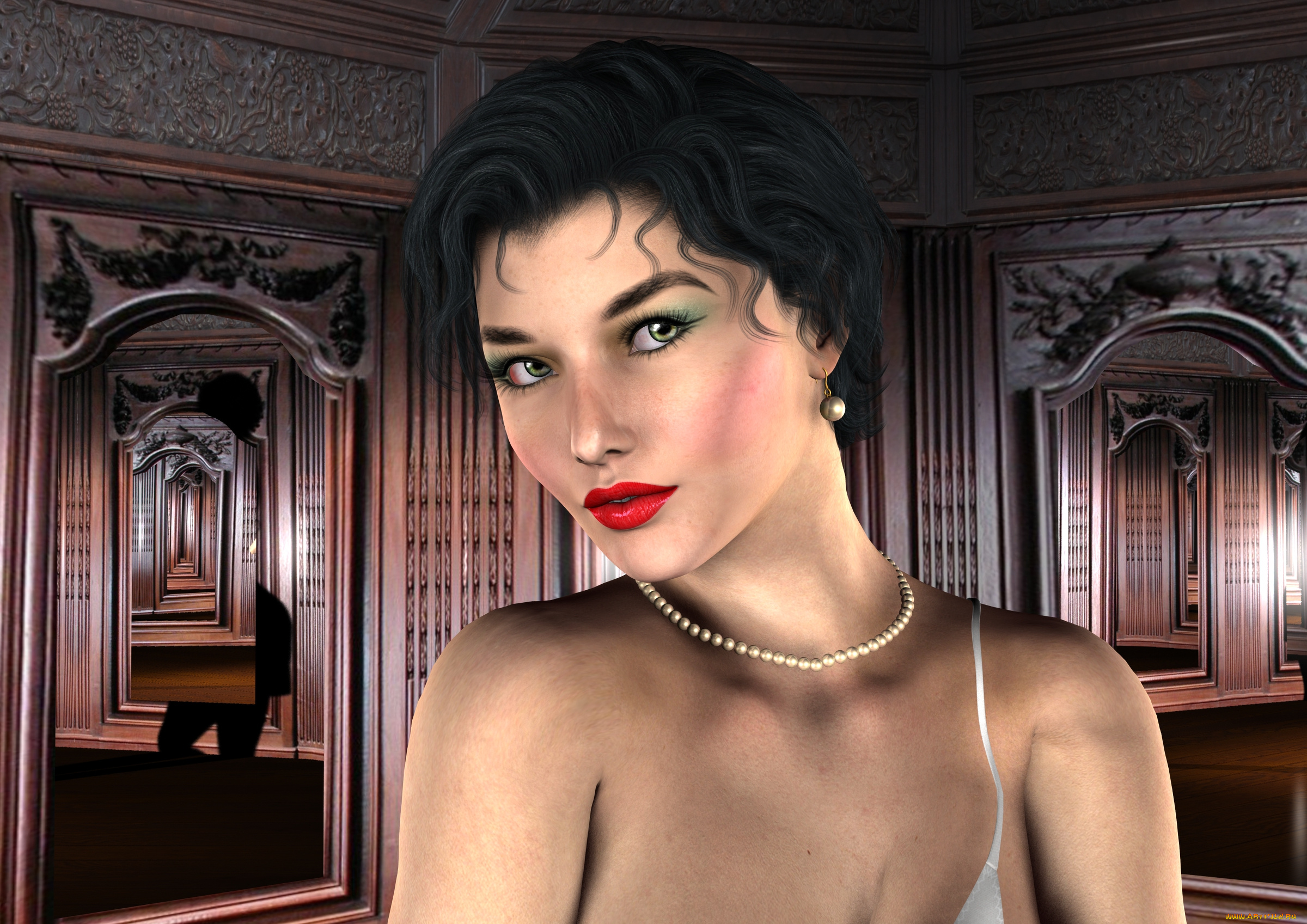 3д, графика, портрет, , portraits, фон, взгляд, девушка