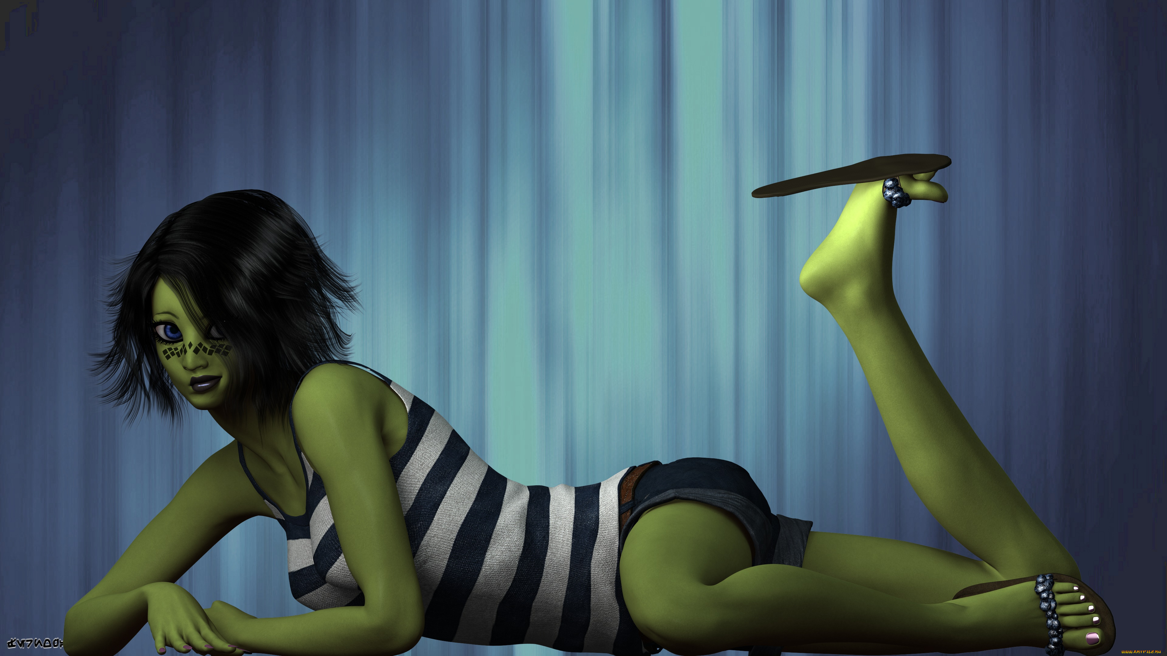 3д, графика, существа, , creatures, фон, взгляд, халк